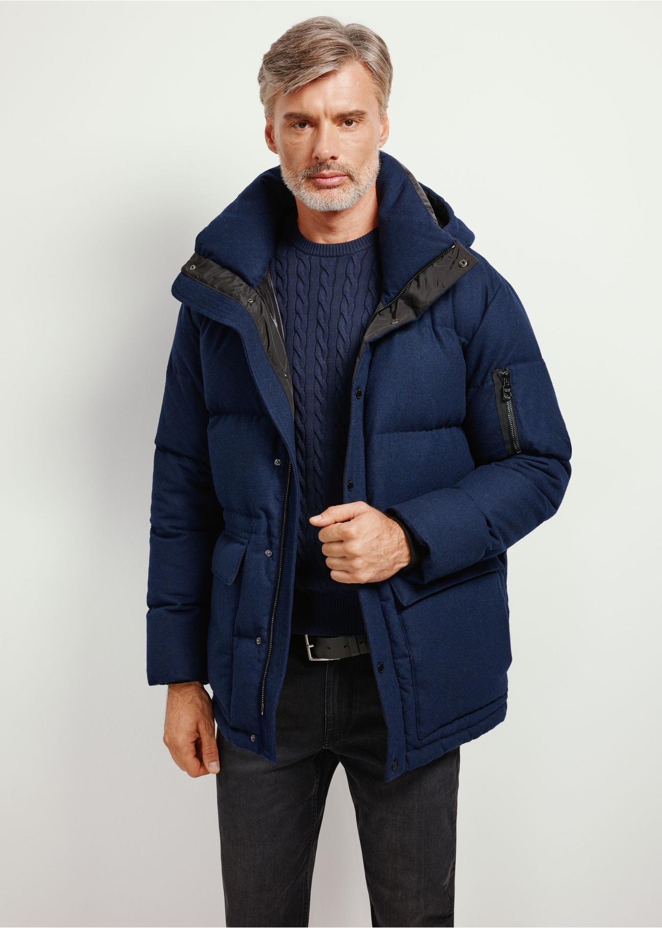 Navy blue men's winter jacket KURMT-0333-69(Z24)-01