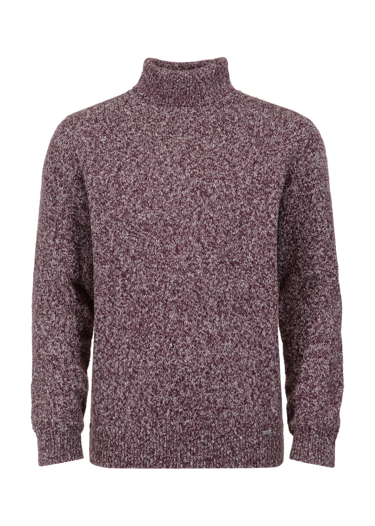 Warm burgundy men's turtleneck SWEMT-0122A-49(Z23)-04