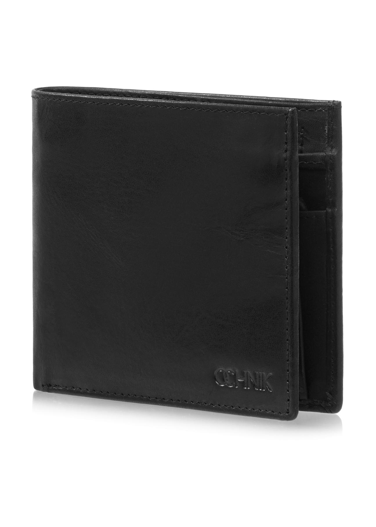 Men's black leather wallet PORMS-0547-99(W23)-03