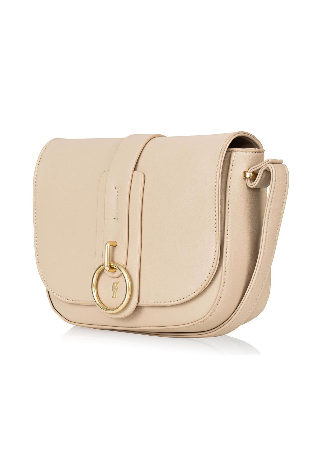 Beige women's logo mailbag TOREC-0627B-82(W24)-02