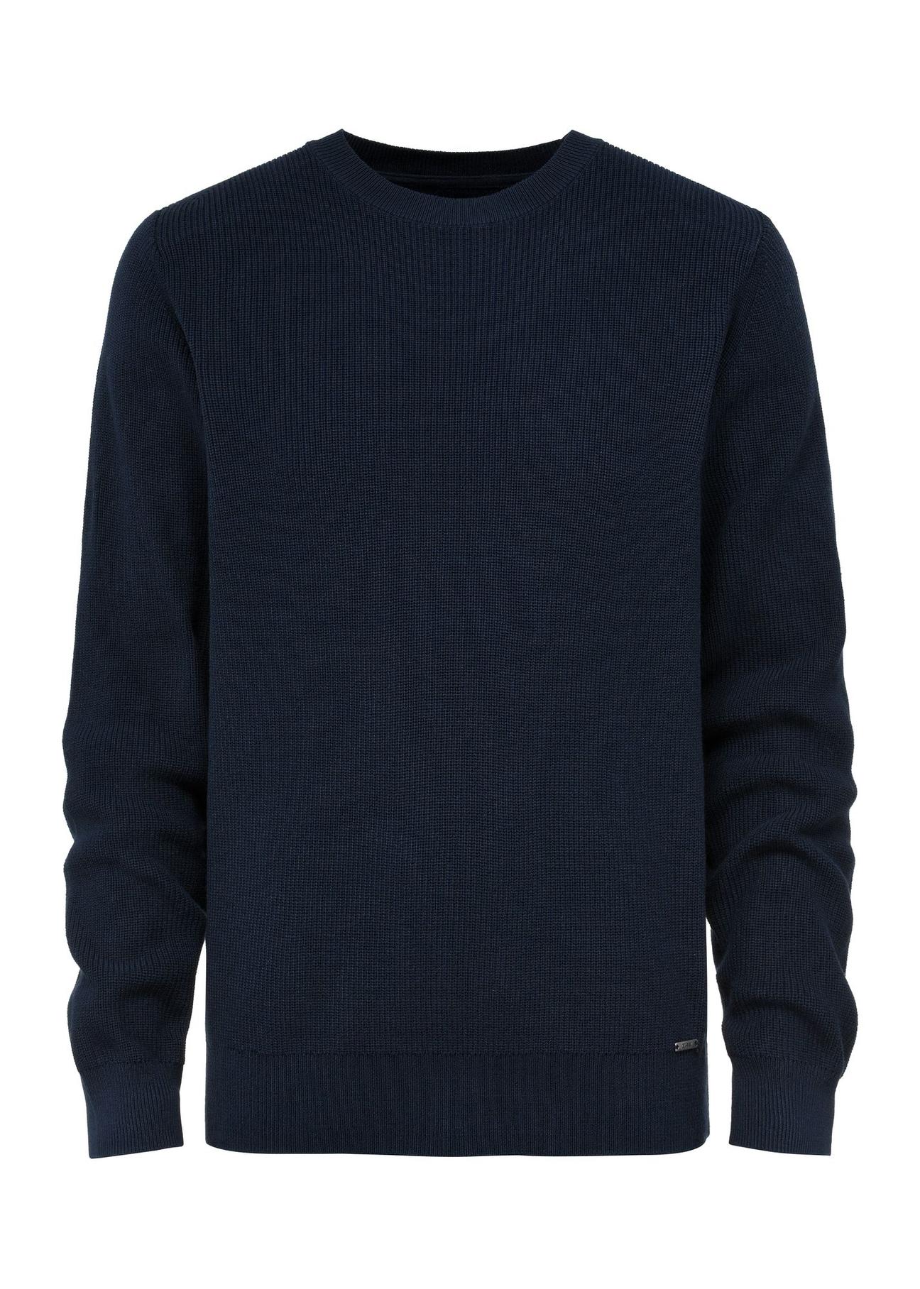 Navy blue men's sweater SWEMT-0156-69(Z24)-04