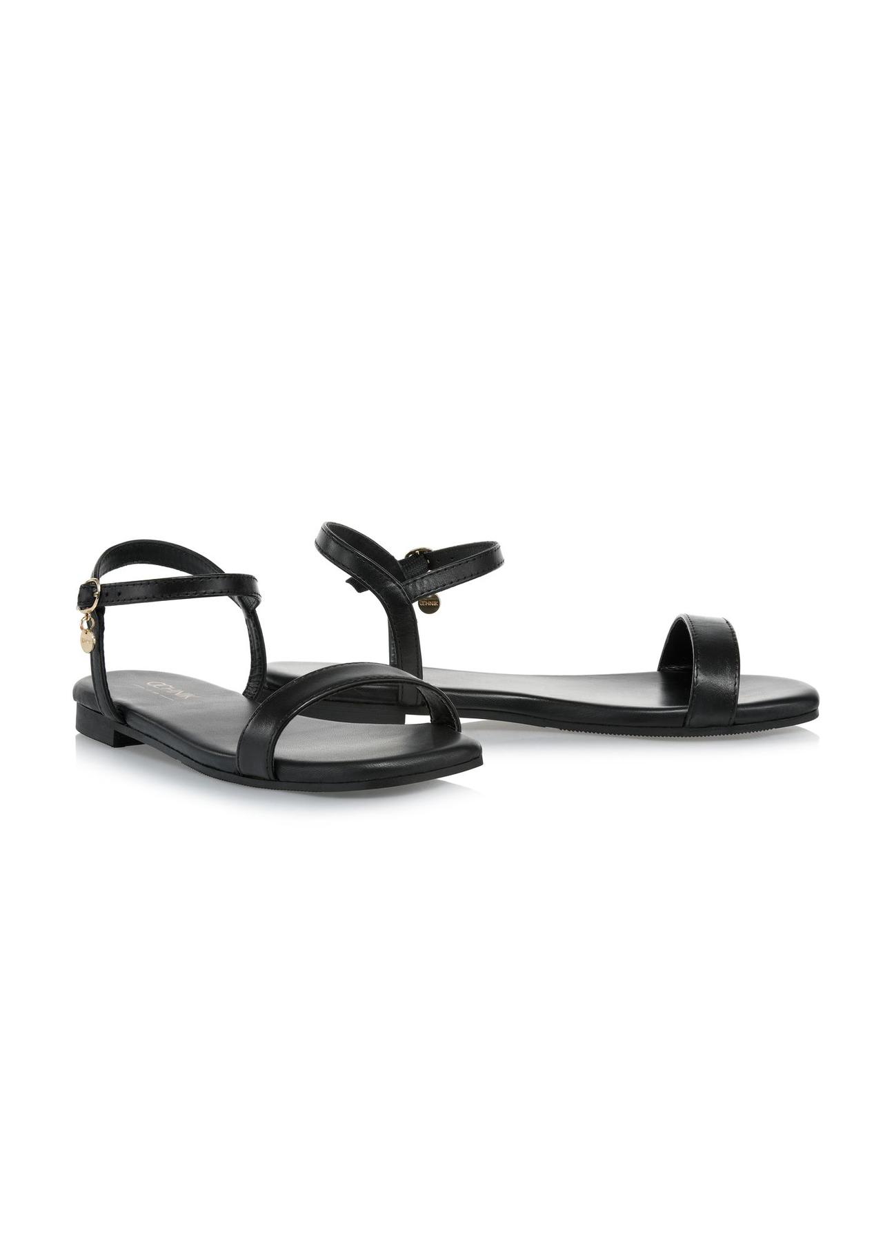 Leather black classic sandals BUTYD-1055-99(W24)-02