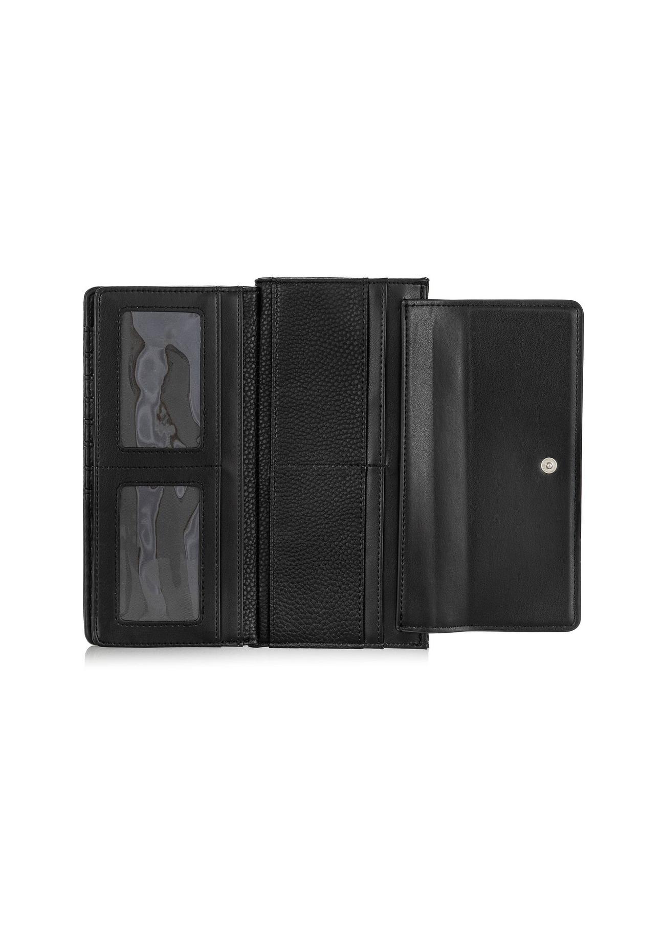 Large black women's wallet with logo POREC-0361-99(W24)-06