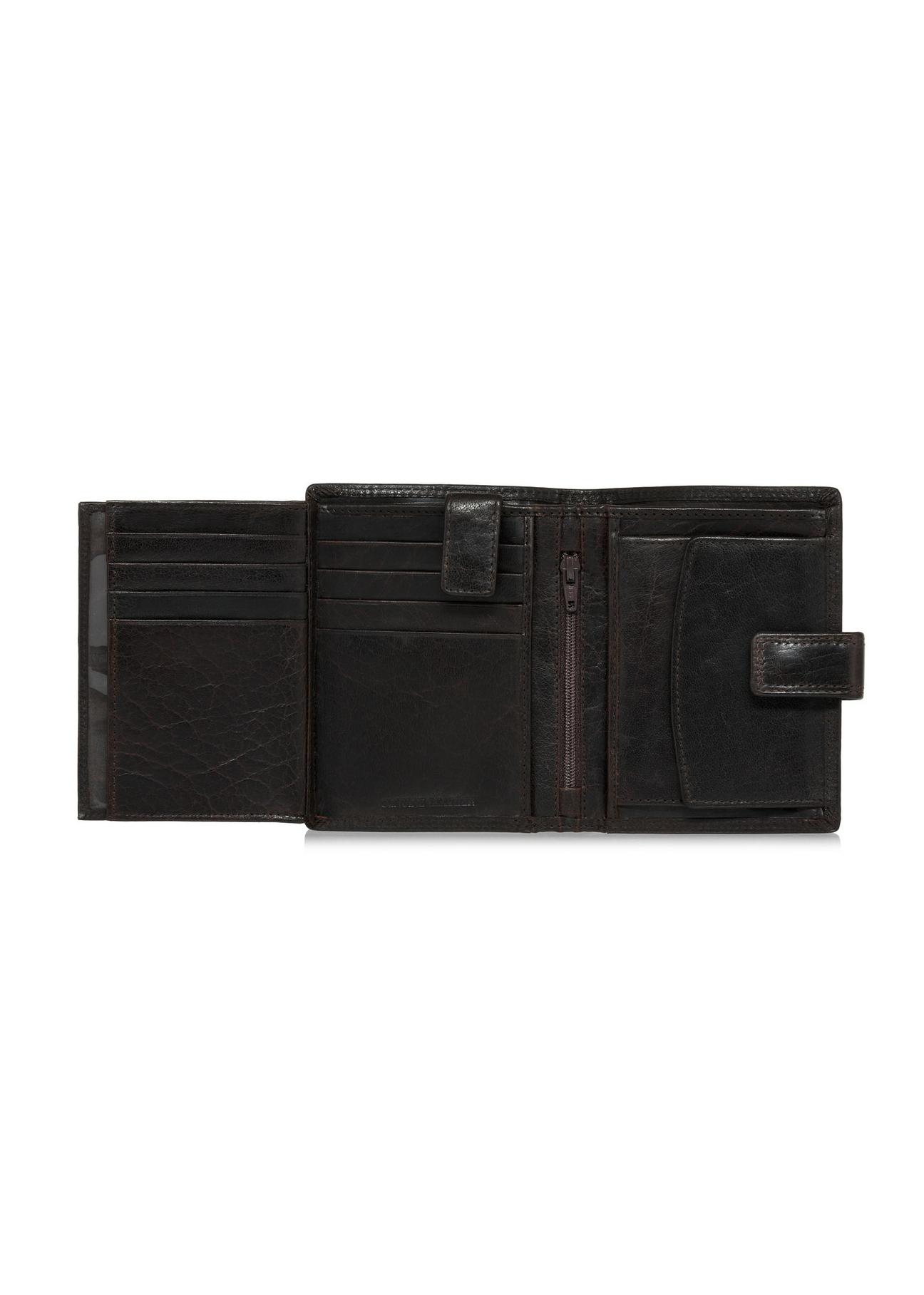 Brown lacquered leather men's wallet PORMS-0552-89(W24)-05