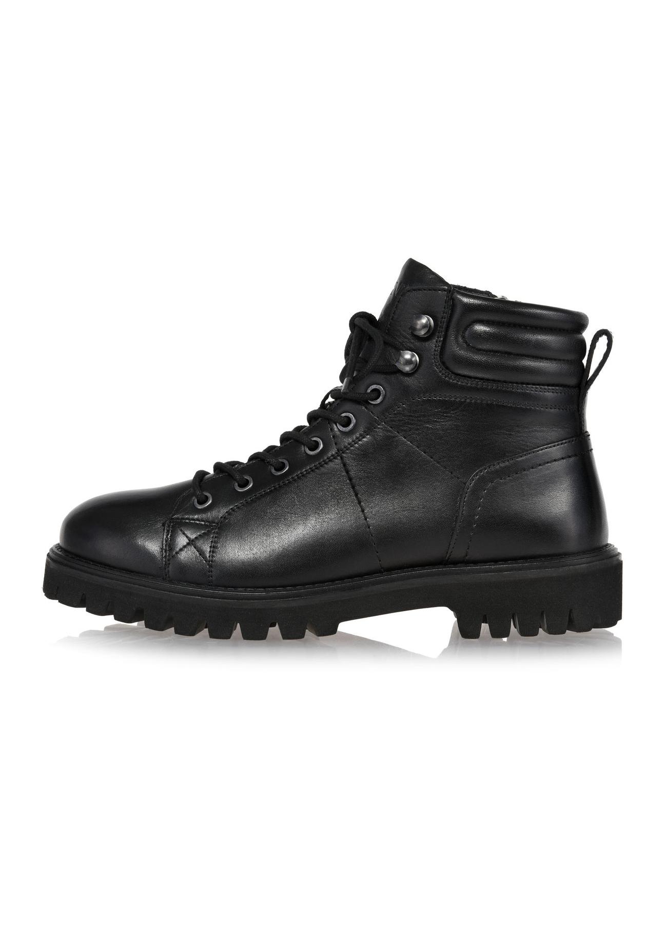 Black leather men's boots BUTYM-0472-99(Z24)-05