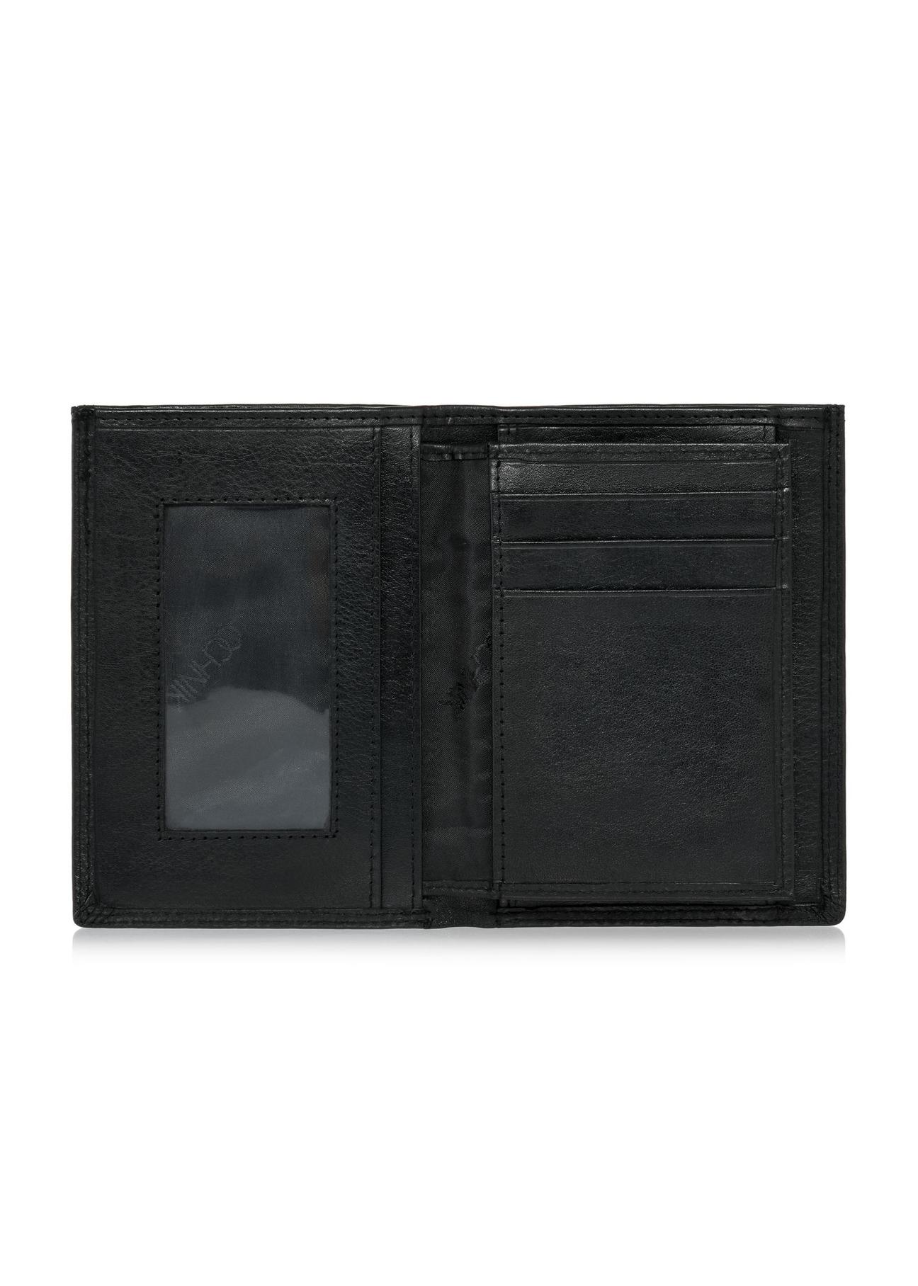 Black leather unbuttoned men's wallet PORMS-0550-99(W24)-04