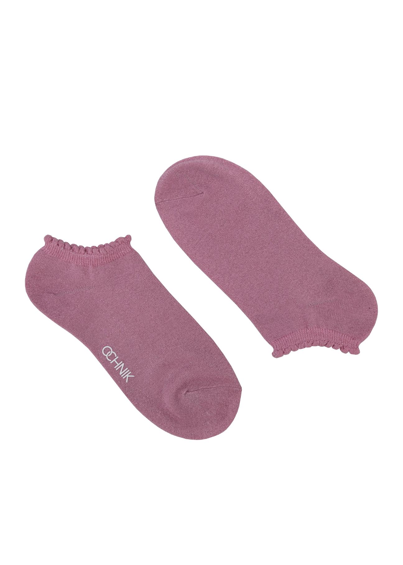 Short pink women's socks SKADT-0055A-31(W24)-01