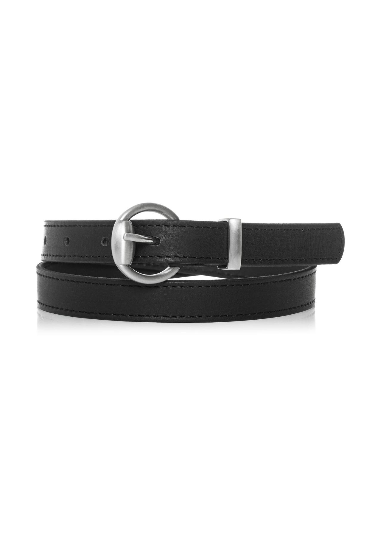 Black leather women's belt 2in1 PASDS-0314-99(Z24)