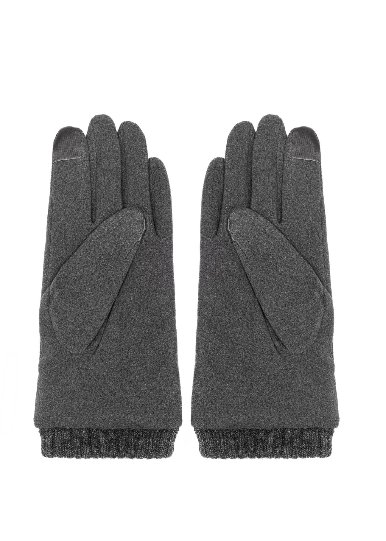 Grey insulated gloves for men REKMS-0077-91(Z24)