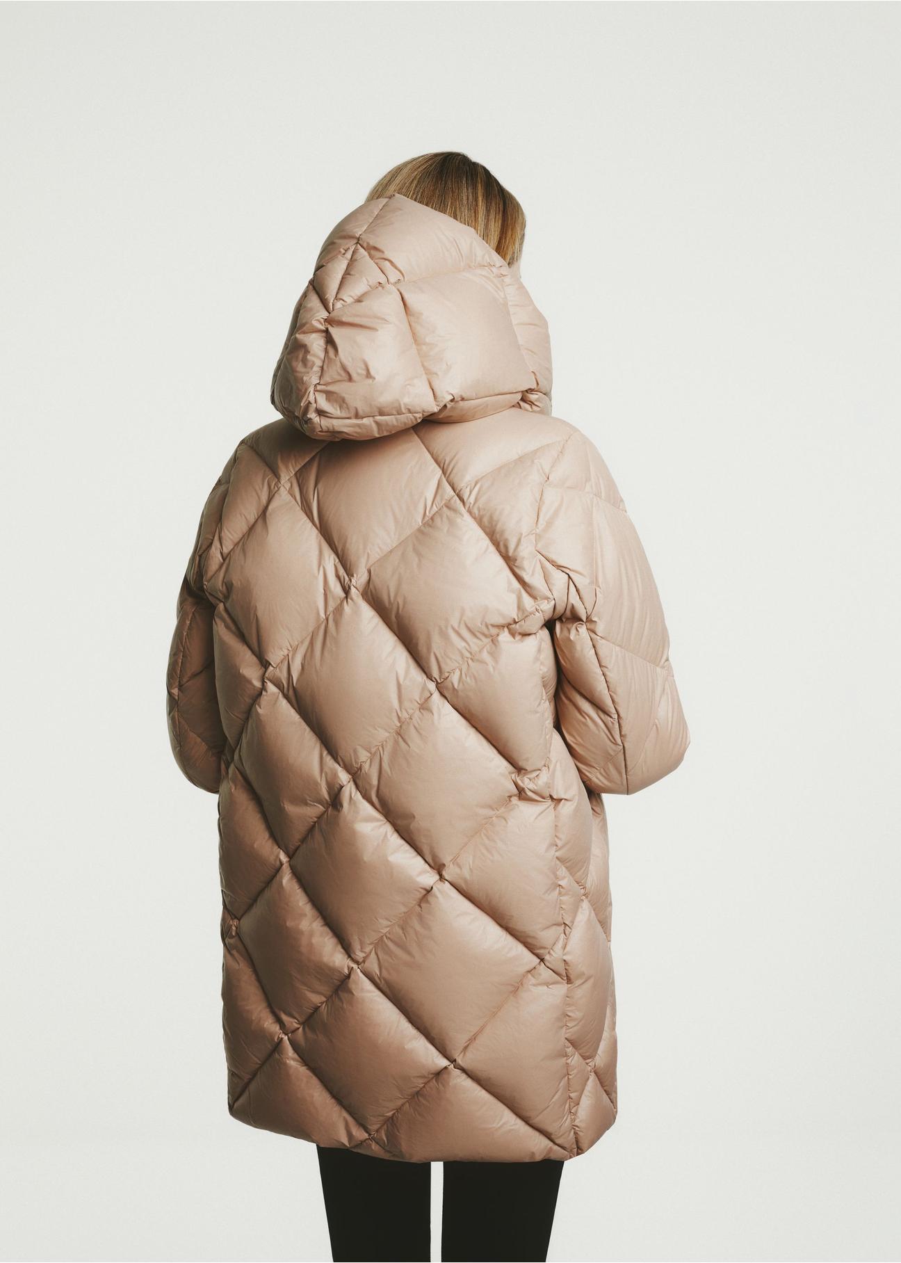 Beige quilted women's jacket KURDT-0528-81(Z24)-05