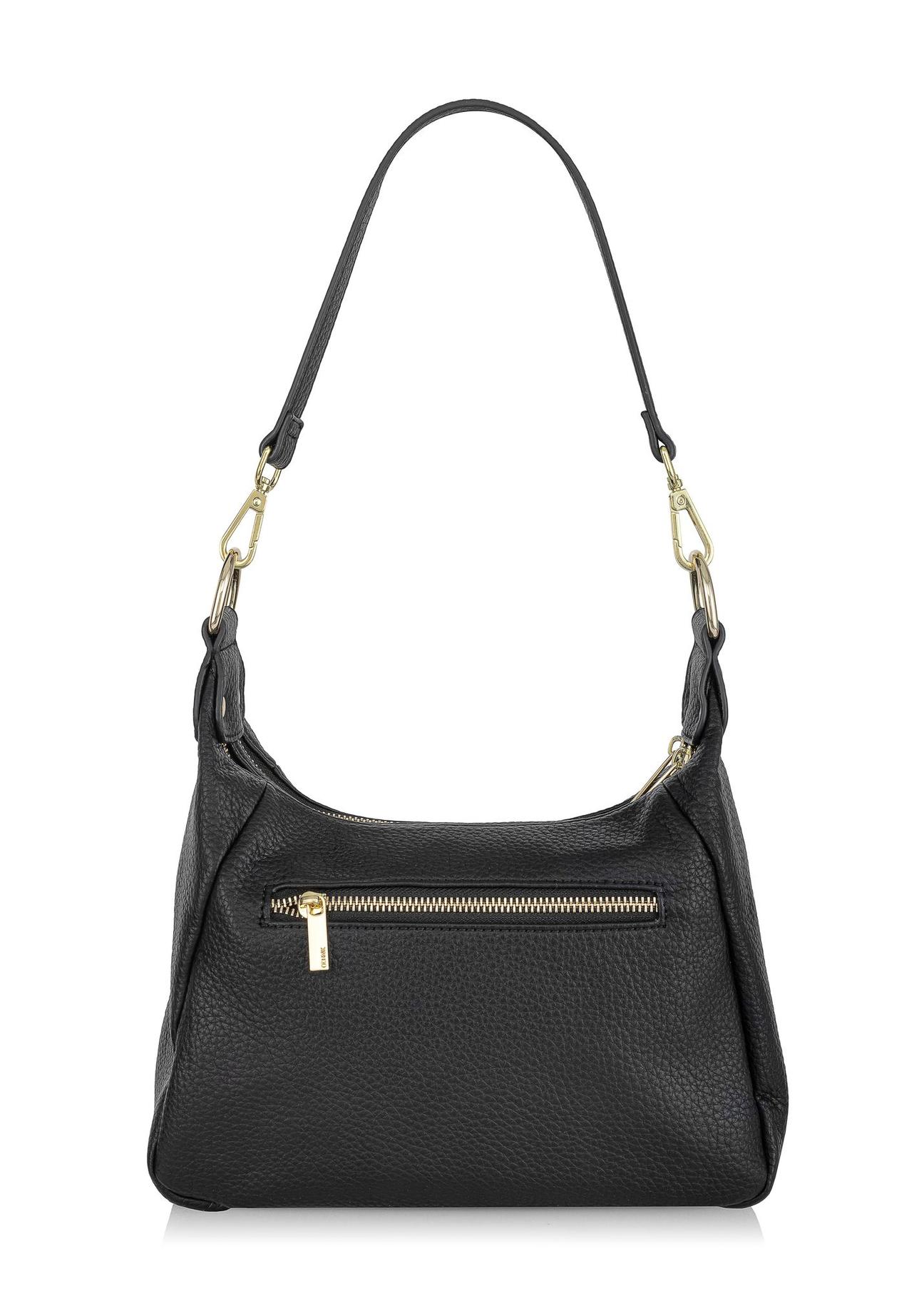 Non-rigid black shoulder bag TOREC-0885-99(W24)-03