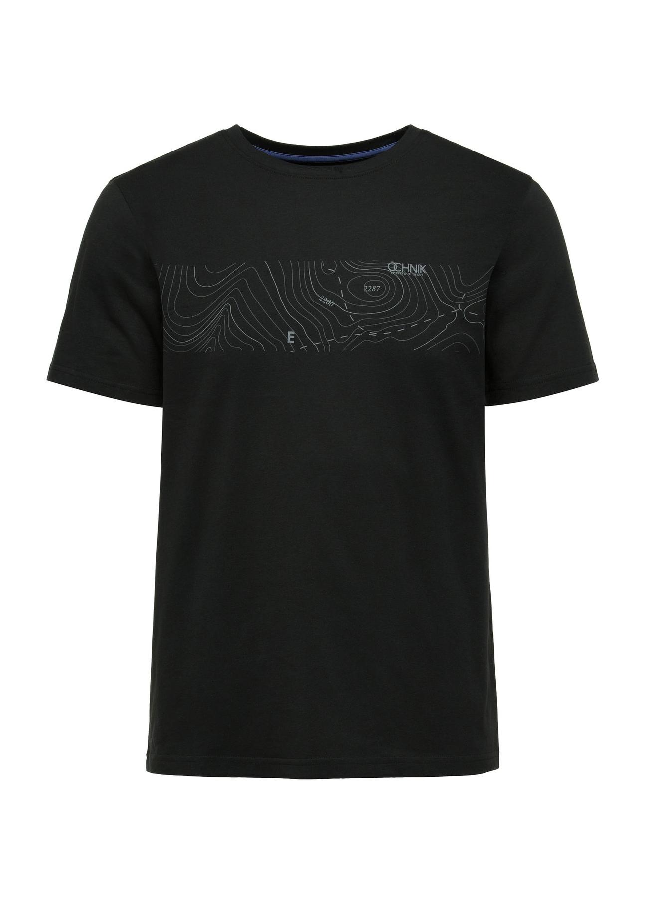 Black men's t-shirt with print TSHMT-0126-99(W25)-01