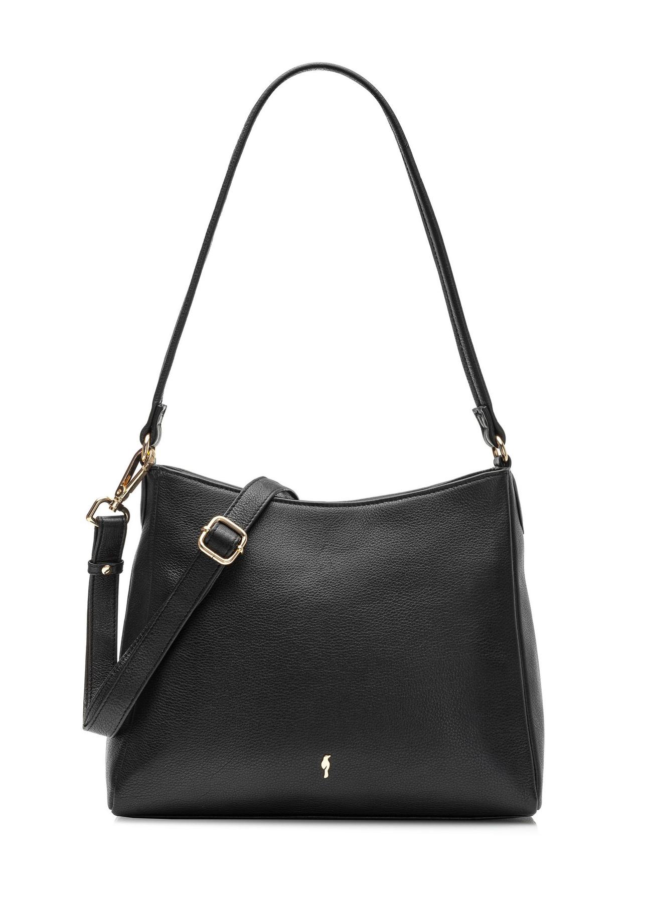 Leather black women's hobo bag TORES-0975D-99(W25)-01