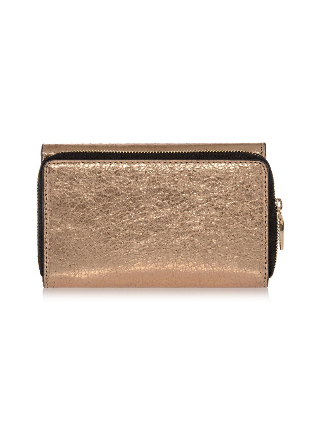 Women's gold leather wallet PORES-0801C-28(W23)-02