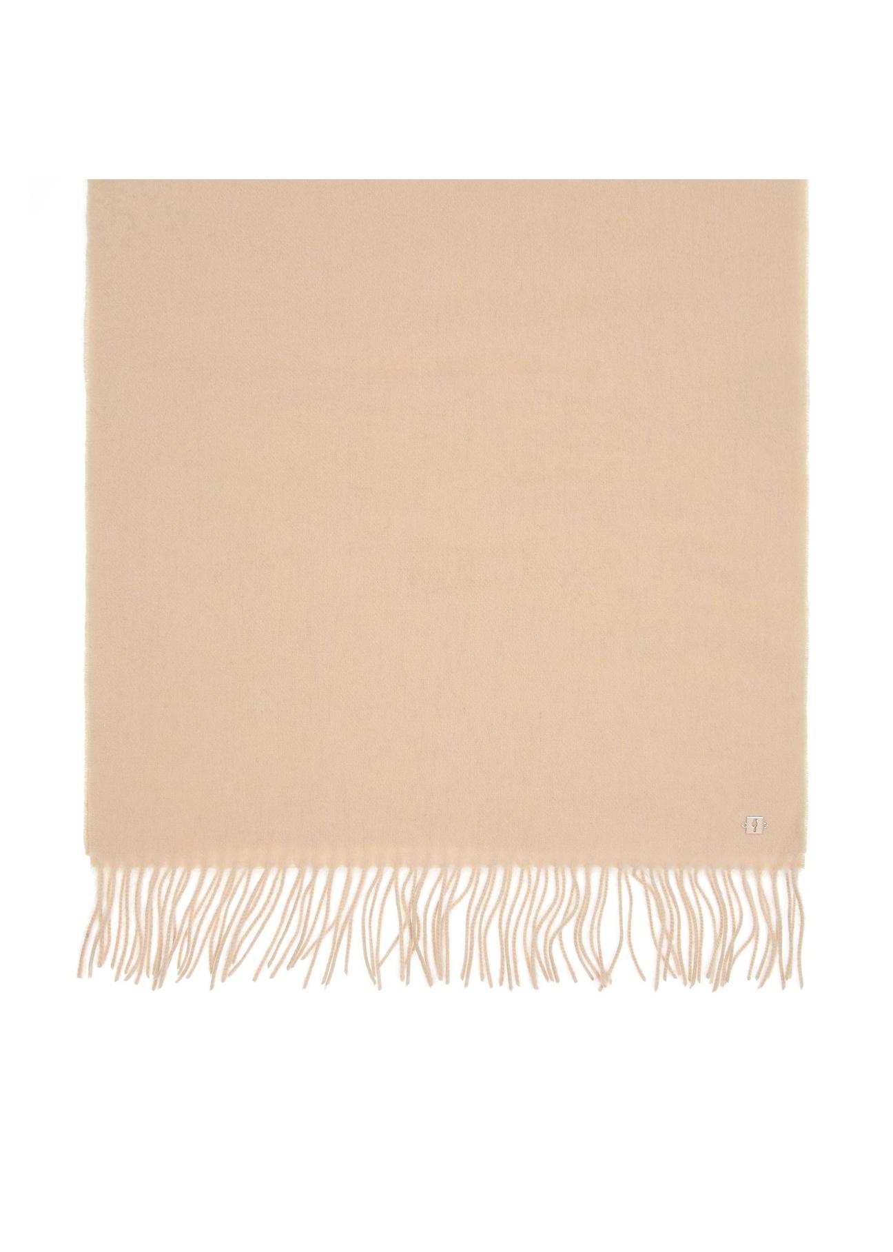 Wool beige women's scarf SZADT-0092-16(Z24)-02