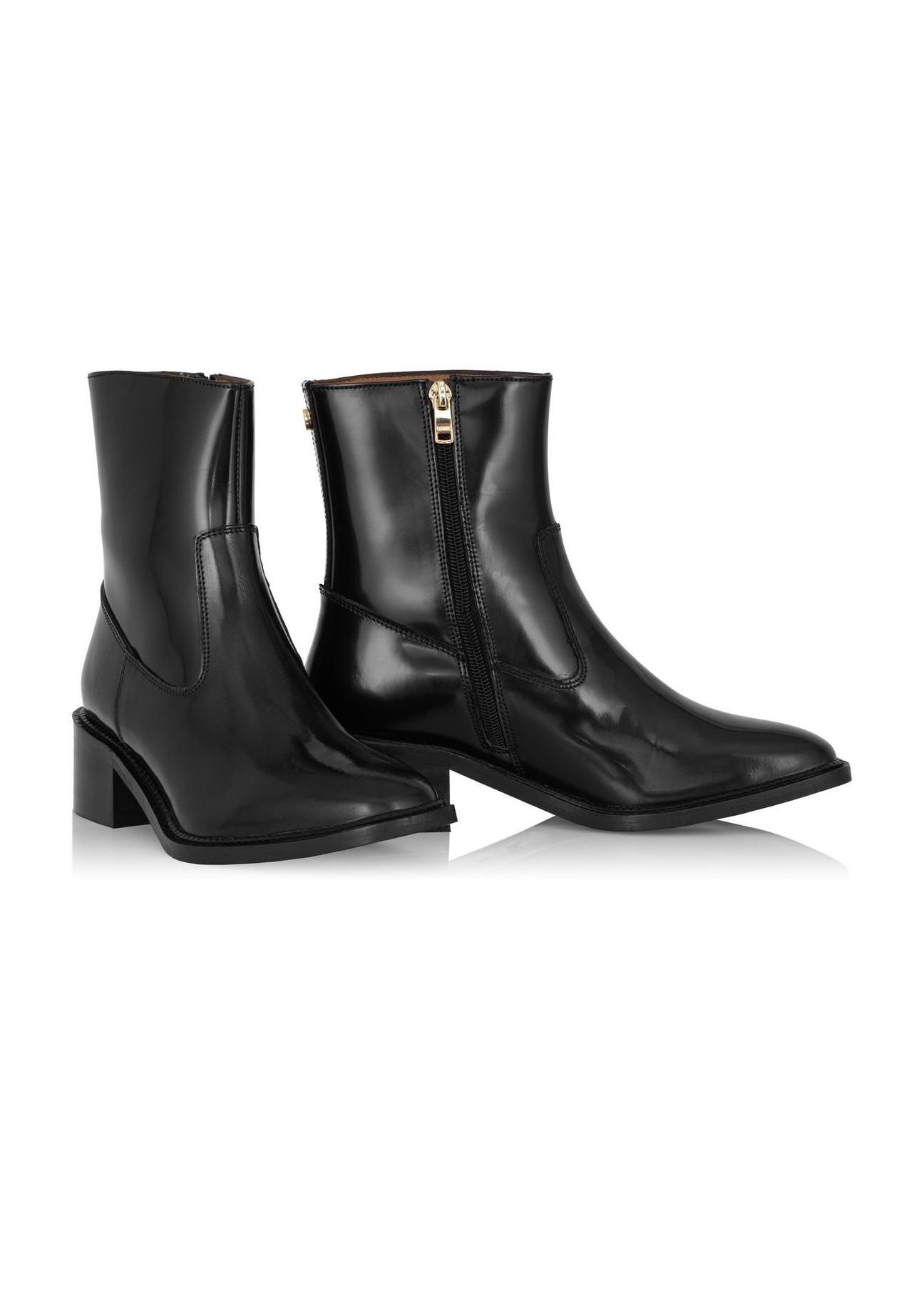 Women's black leather boots BUTYD-1025-99(Z23)-02