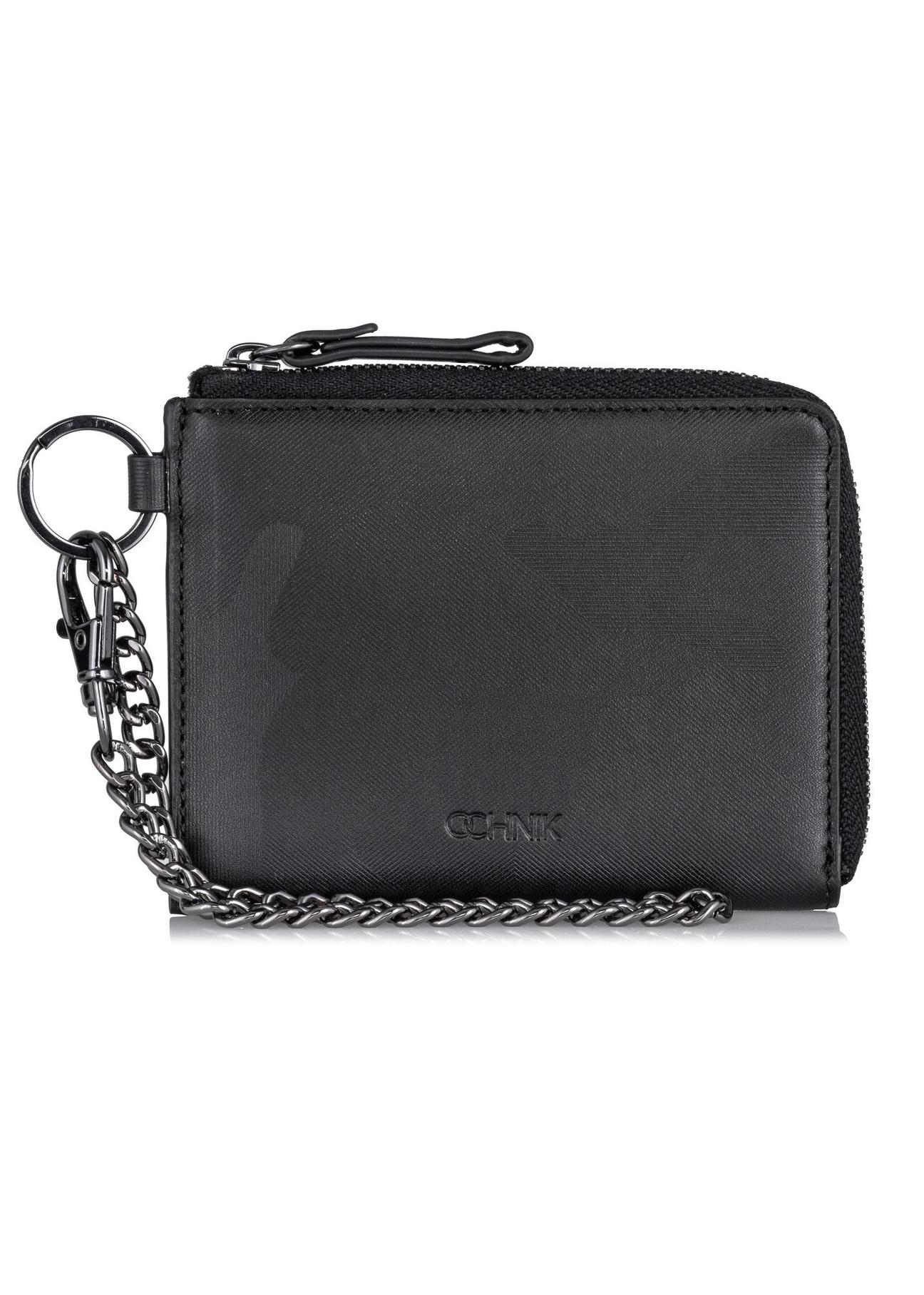 Men's leather wallet with chain PORMS-0526-99(W23)-01