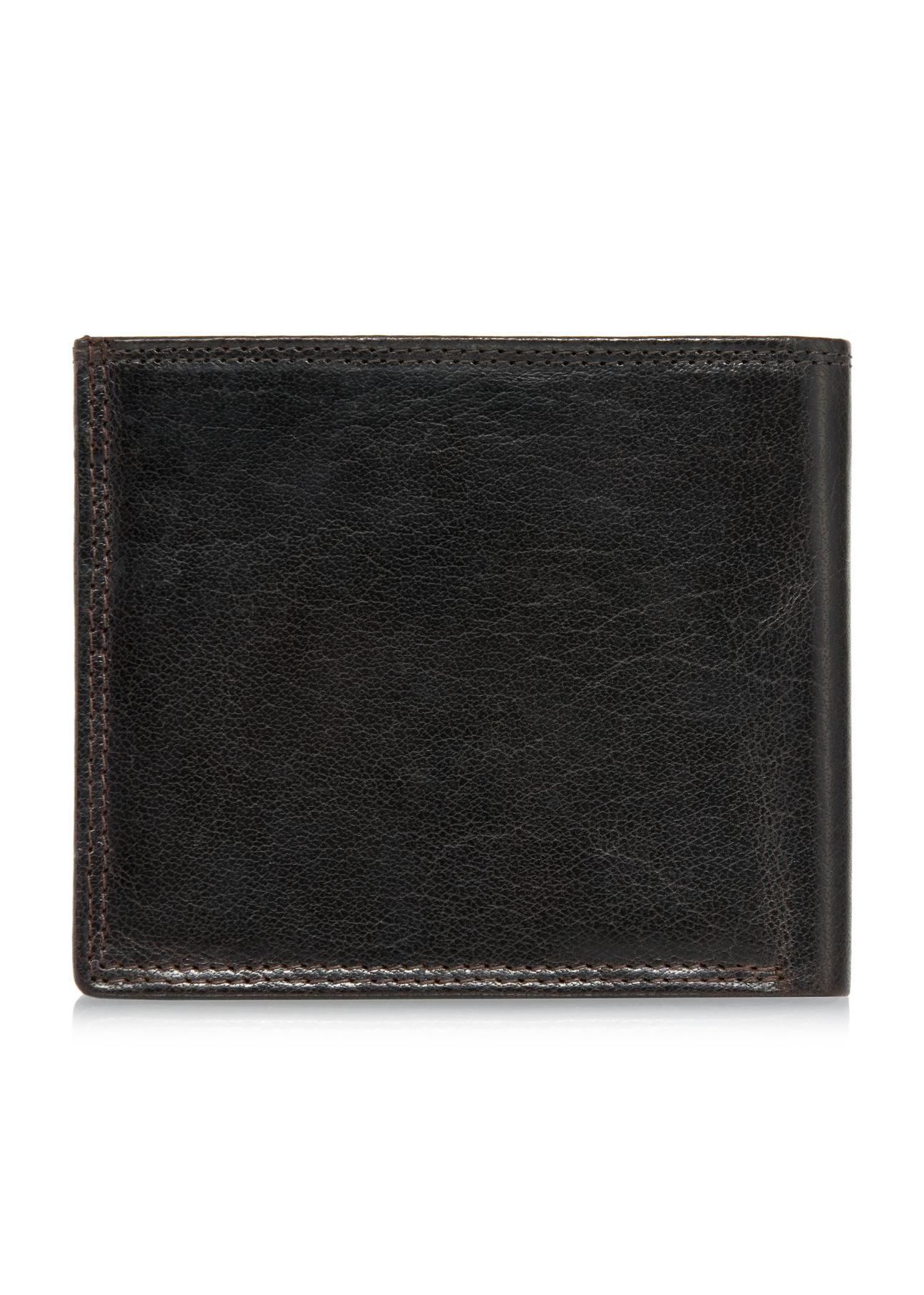 Brown unbuttoned leather men's wallet PORMS-0555-89(W24)-02