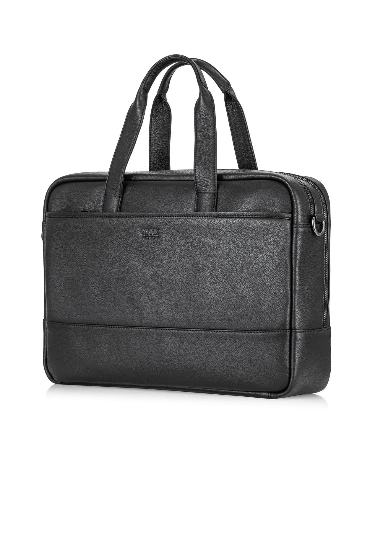 Men's black leather briefcase TORMS-0015C-99(Z24)-03