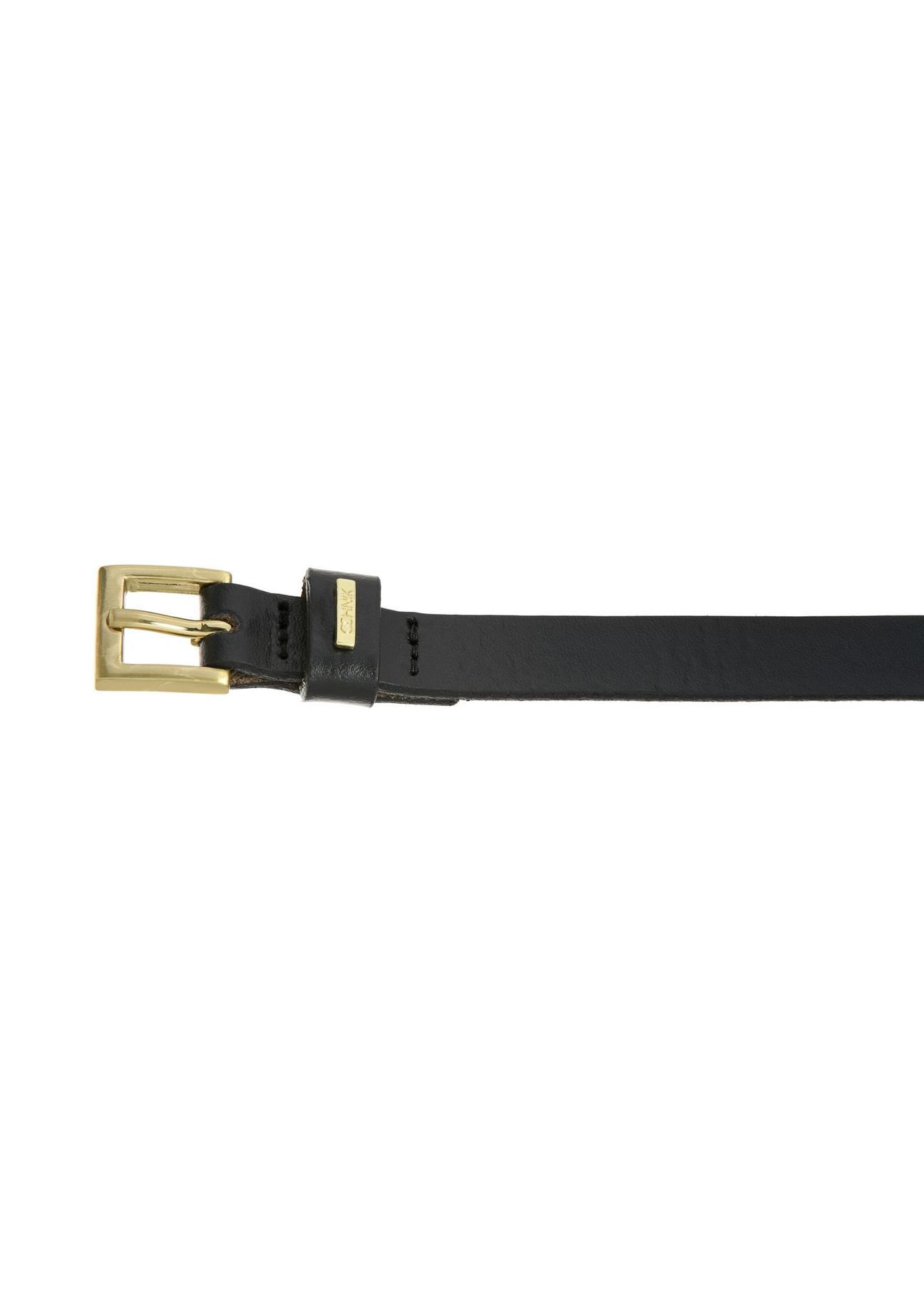 Thin black smooth leather women's belt PASDS-0302-99(W24)-03