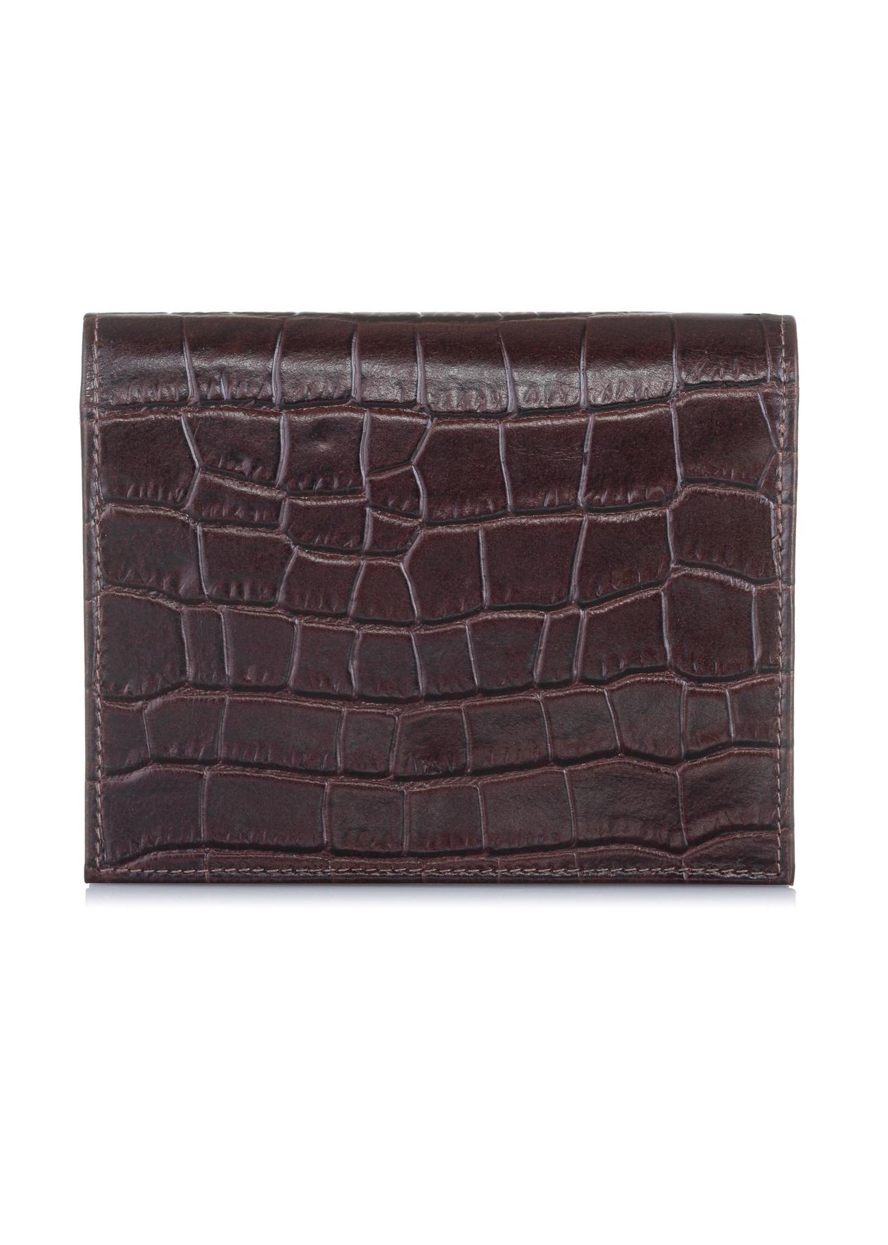 Women's small brown croco wallet PORES-0846-89(W23)-03