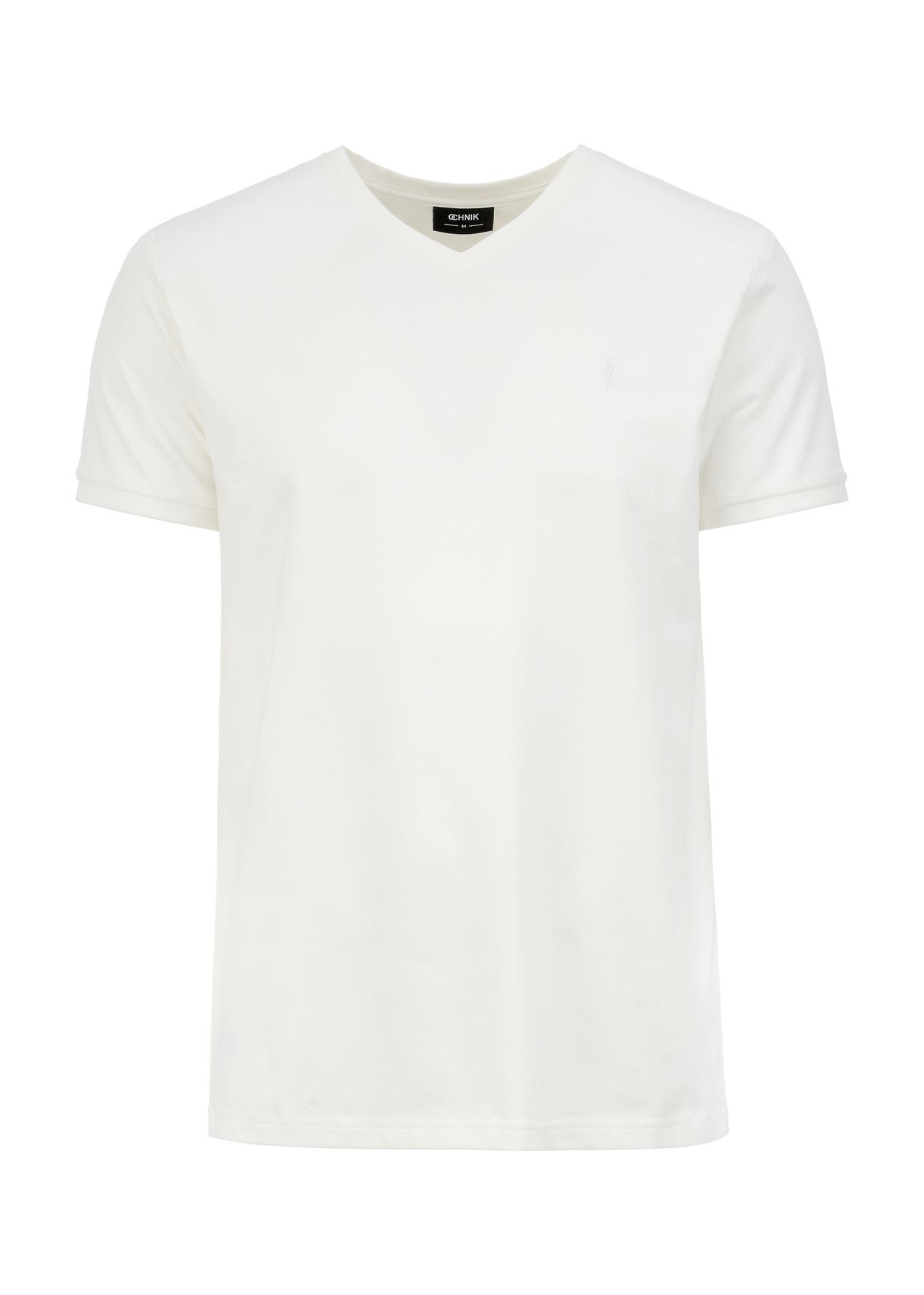 White basic T-shirt for men with logo TSHMT-0088-11(W24)-03