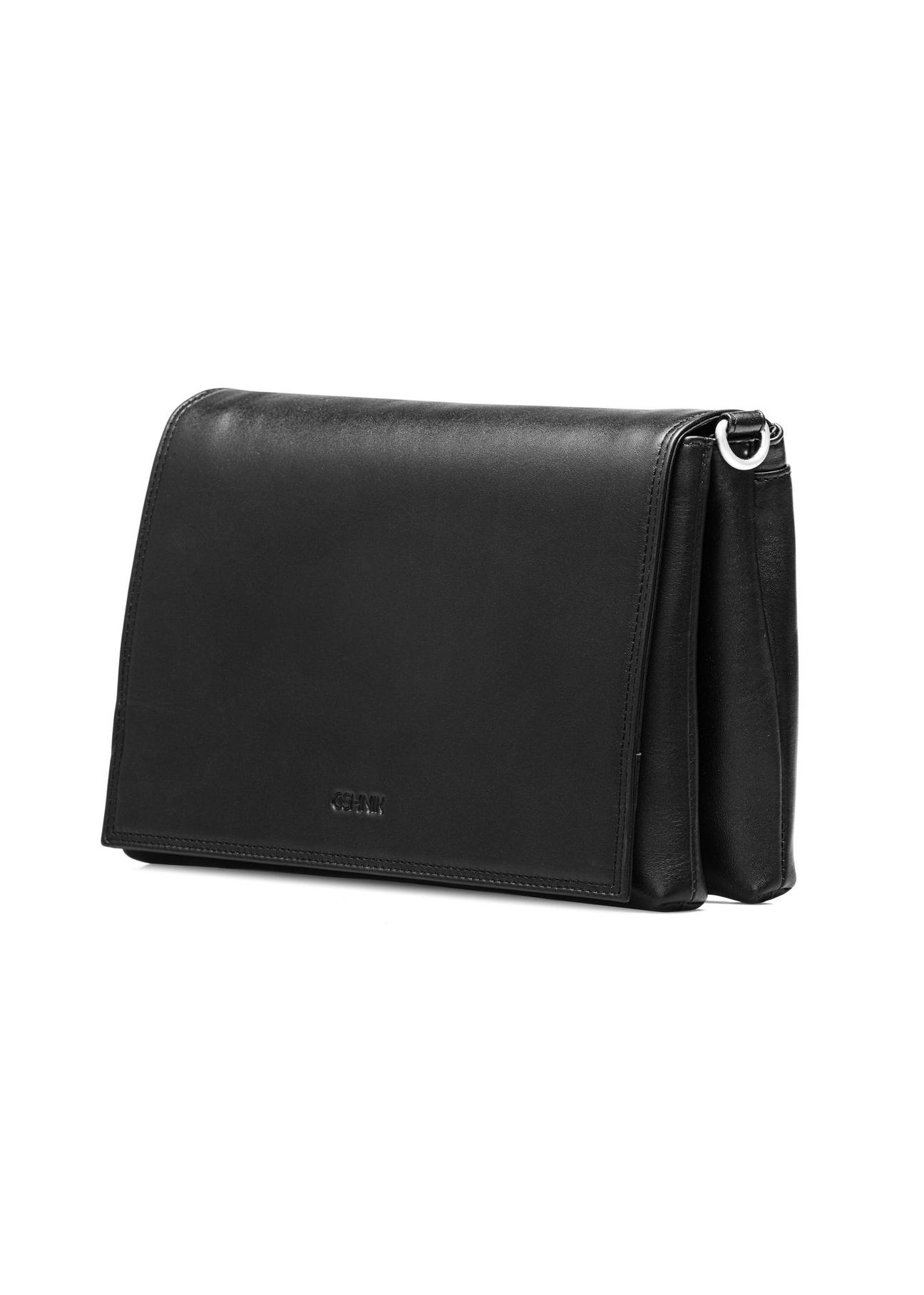 Black leather women's messenger bag TORES-1083-99(W25)-02