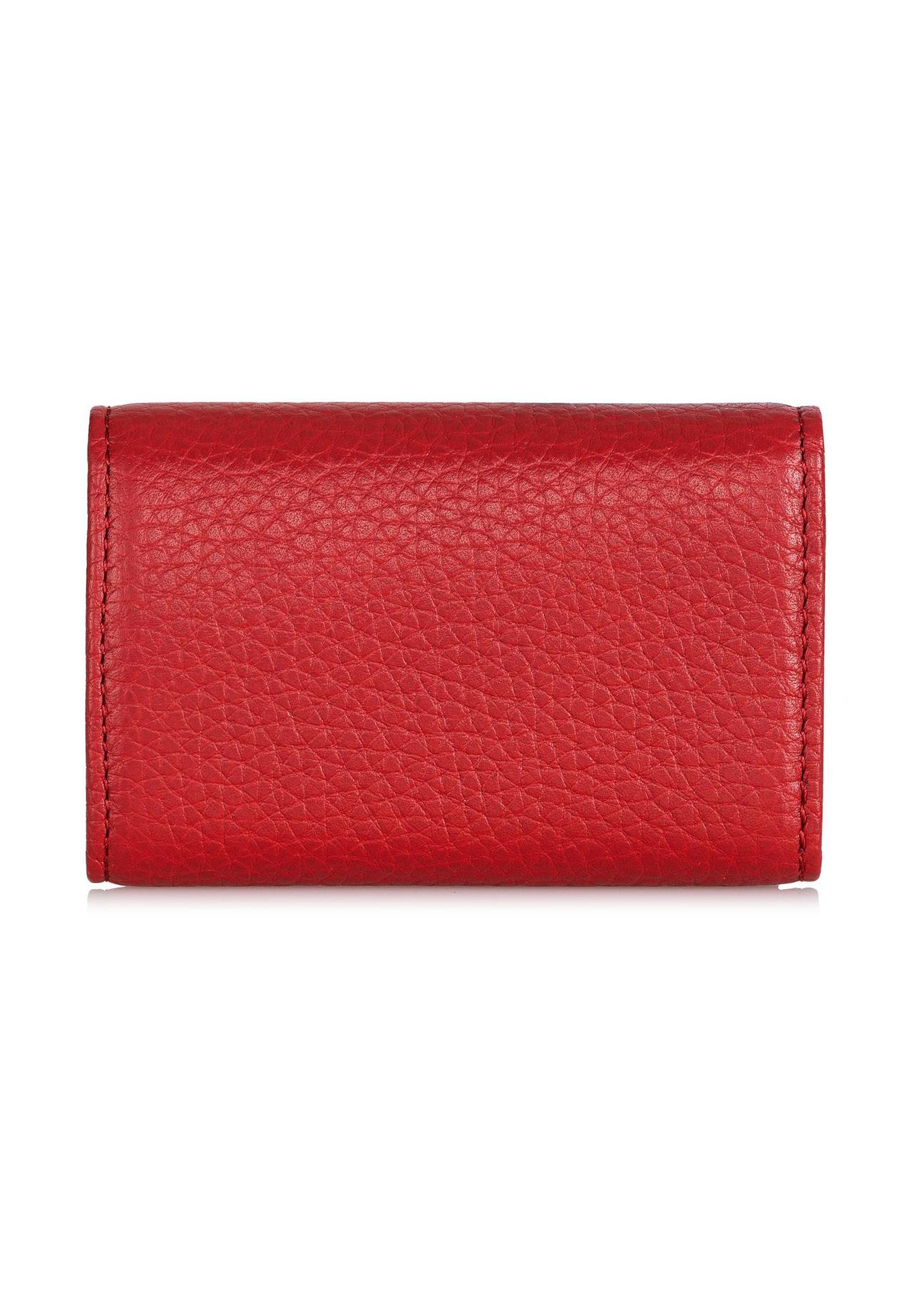 Women's red leather key case PORES-0894-40(Z23)-03