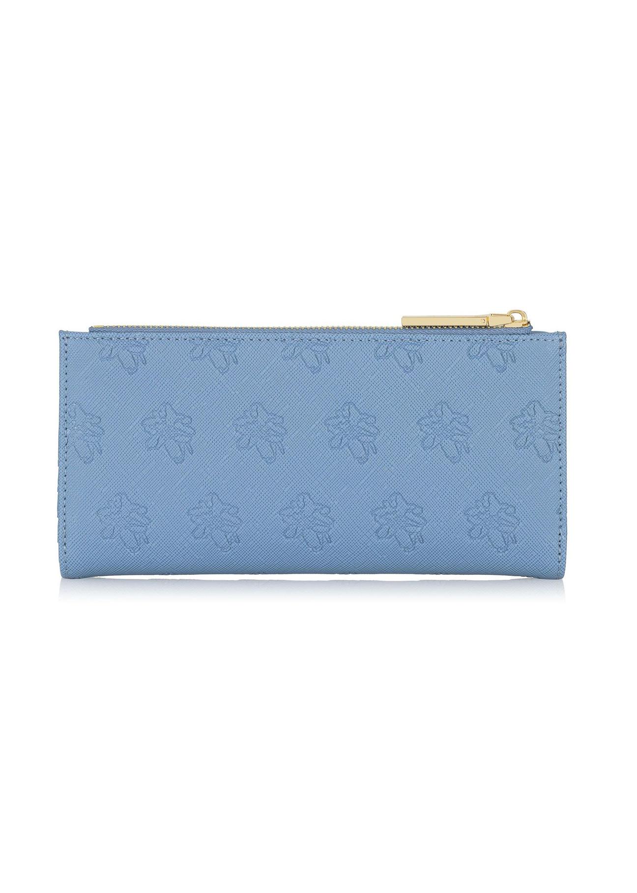 Blue ladies wallet with embossing POREC-0323-61(W23)-04