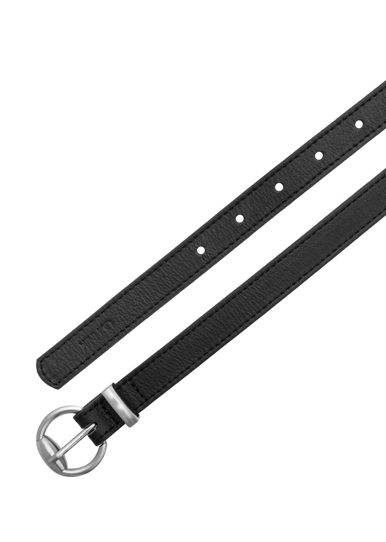 Black leather women's belt 2in1 PASDS-0314-99(Z24)