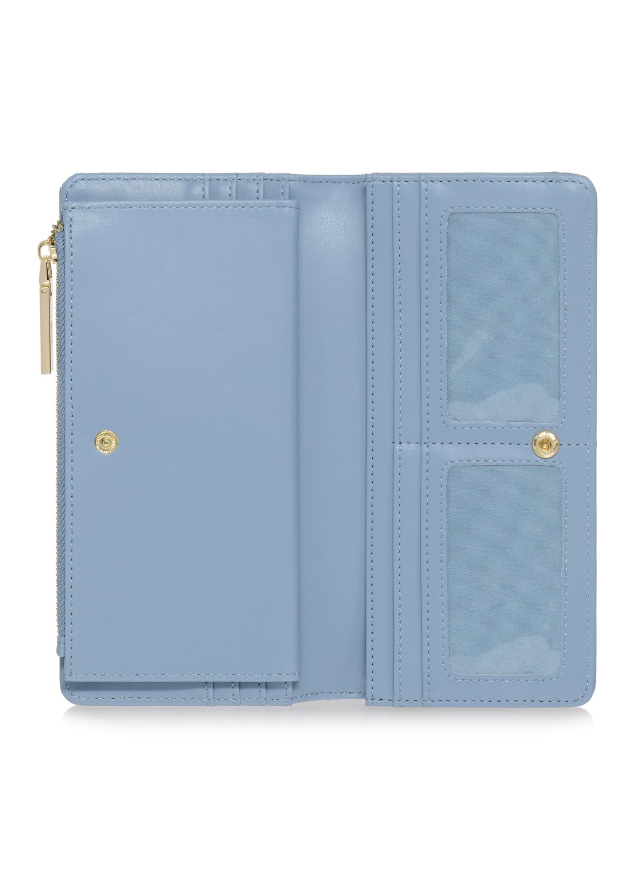 Large blue ladies wallet with embossing POREC-0320-61(W23)-05