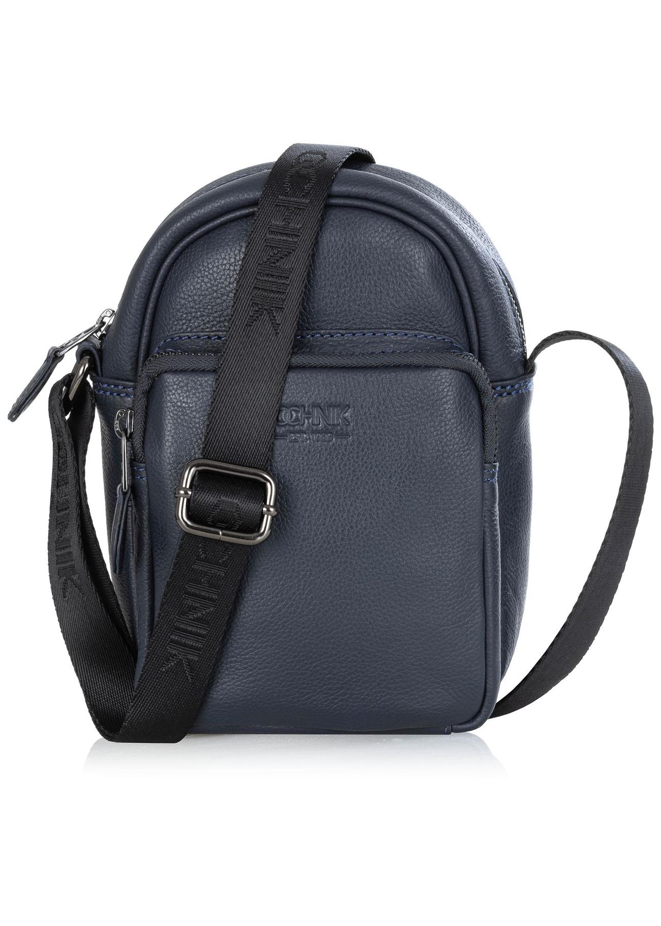 Men's navy blue leather sachet TORMS-0017A-69(W24)-01