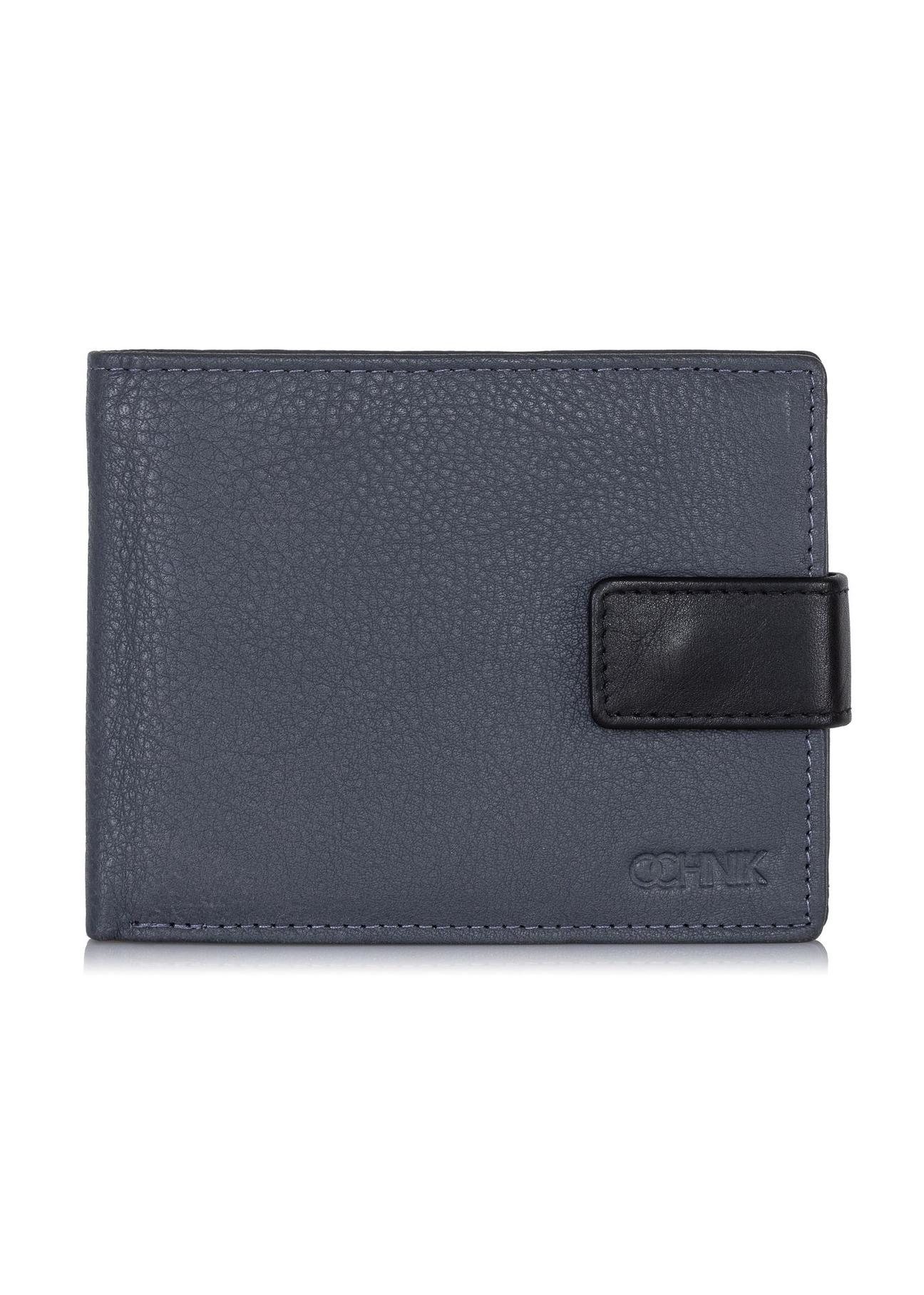 Small graphite leather men's wallet PORMS-0546-95(Z23)-01