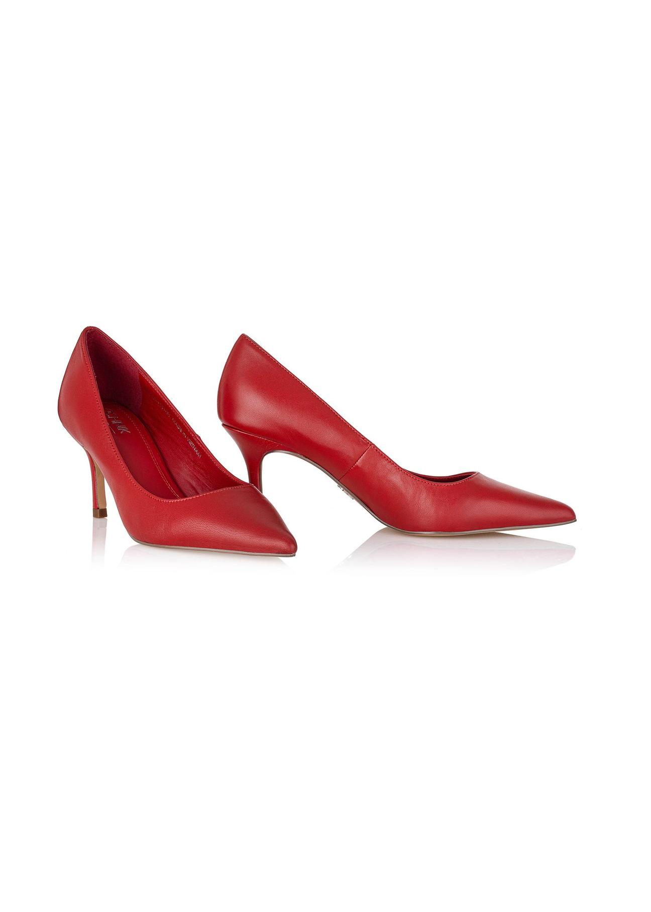 Red leather women's pumps BUTYD-1031-42(Z24)-04