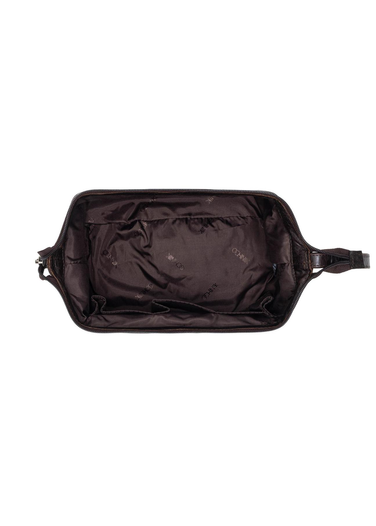 Dark brown leather men's cosmetic bag VB-206A-90(KS)-07