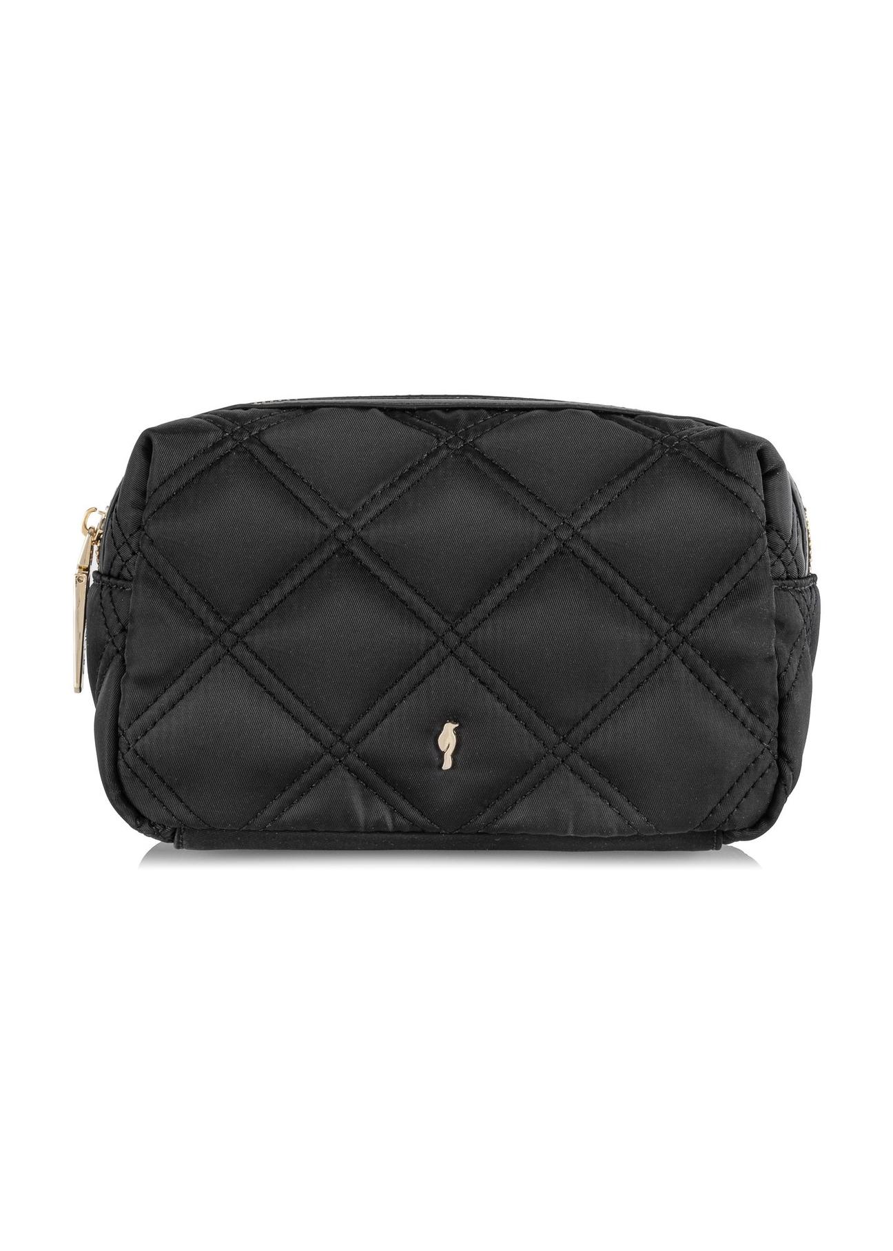 Black quilted women's cosmetic bag TOREN-0282-99(W24)-01