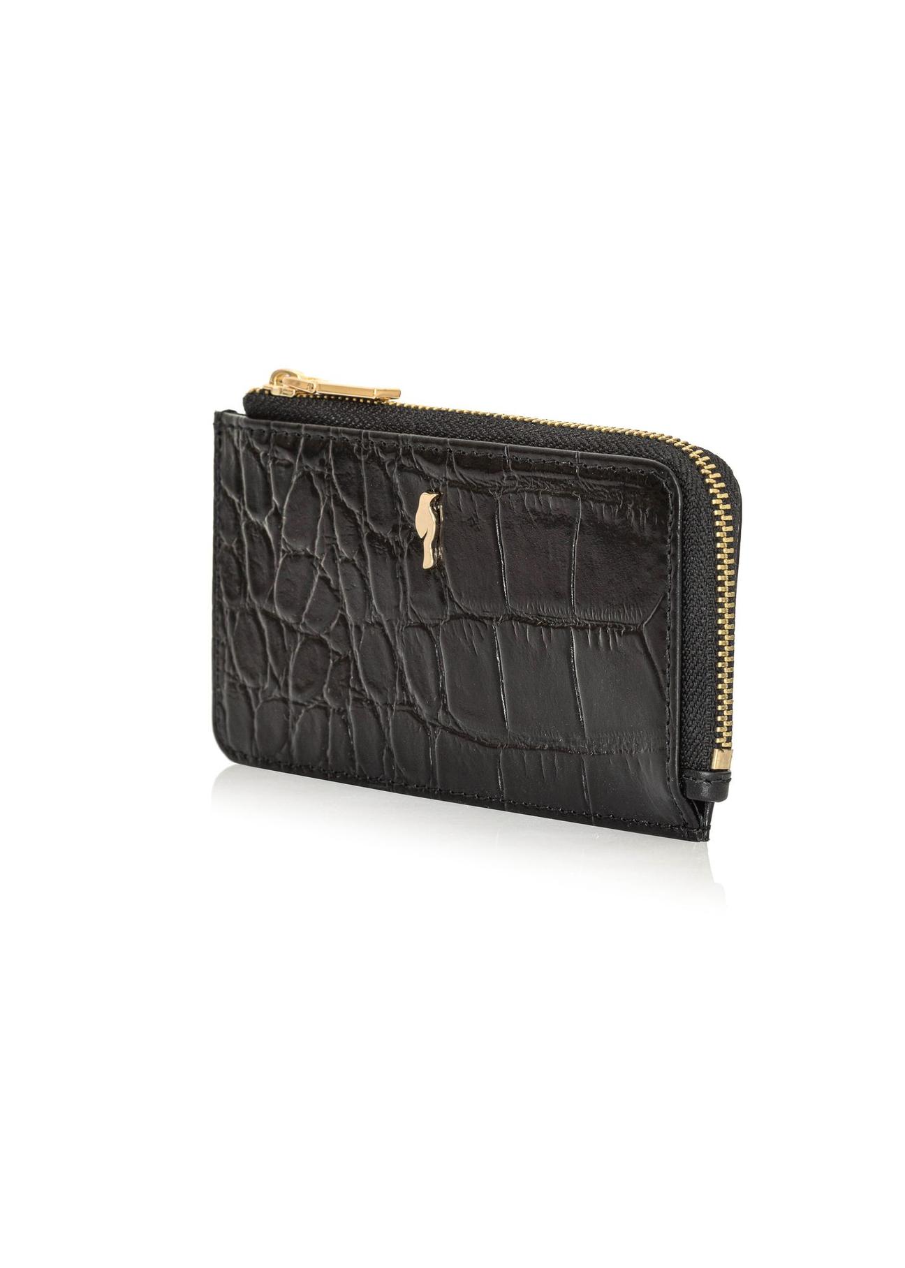 Small women's leather wallet with croco motif PORES-0922-99(Z24)-02