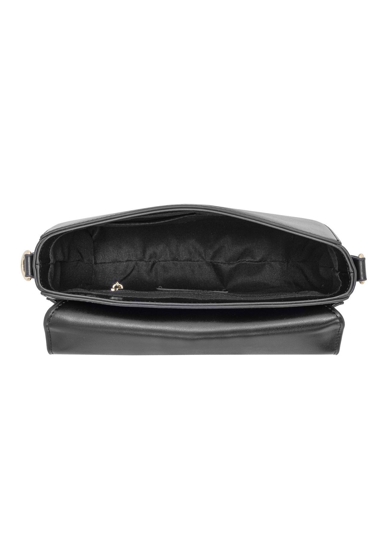 Women's black imitation leather postbag TOREC-0879-99(W24)-05