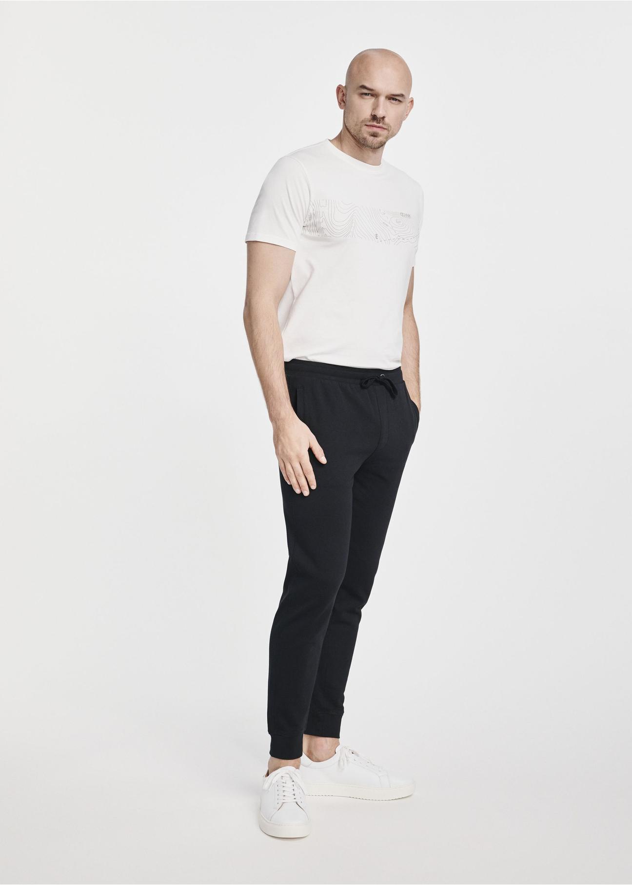 Black men's cotton trousers SPOMT-0107-99(W25)-02