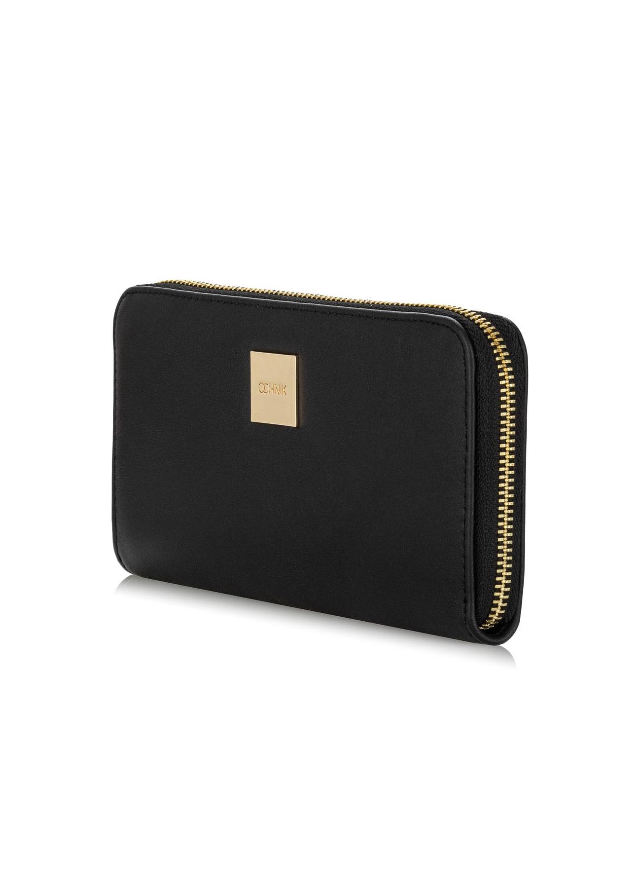 Large black women's wallet with logo POREC-0368-99(W24)-02