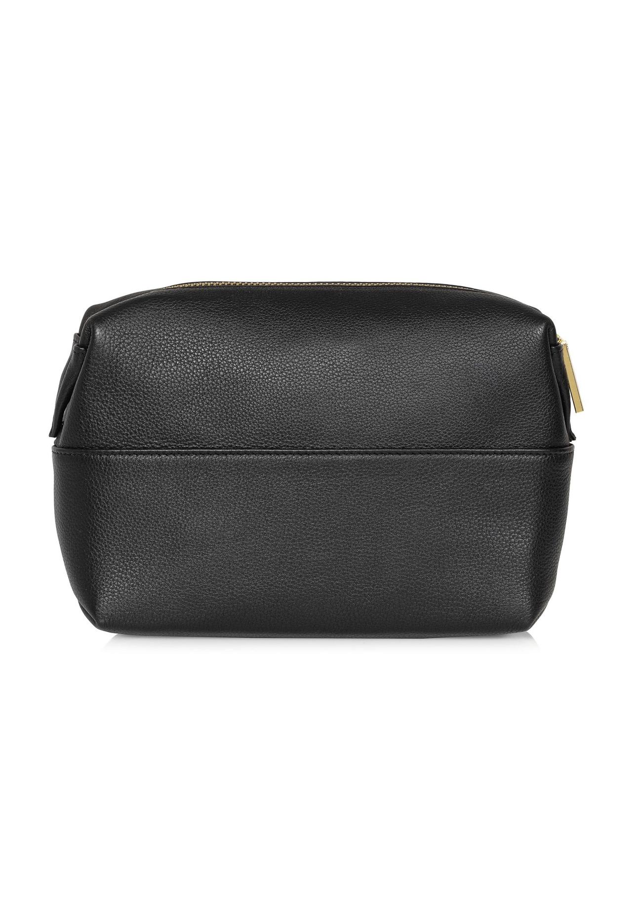 Women's black leather cosmetic bag TORES-0976-99(W24)-05