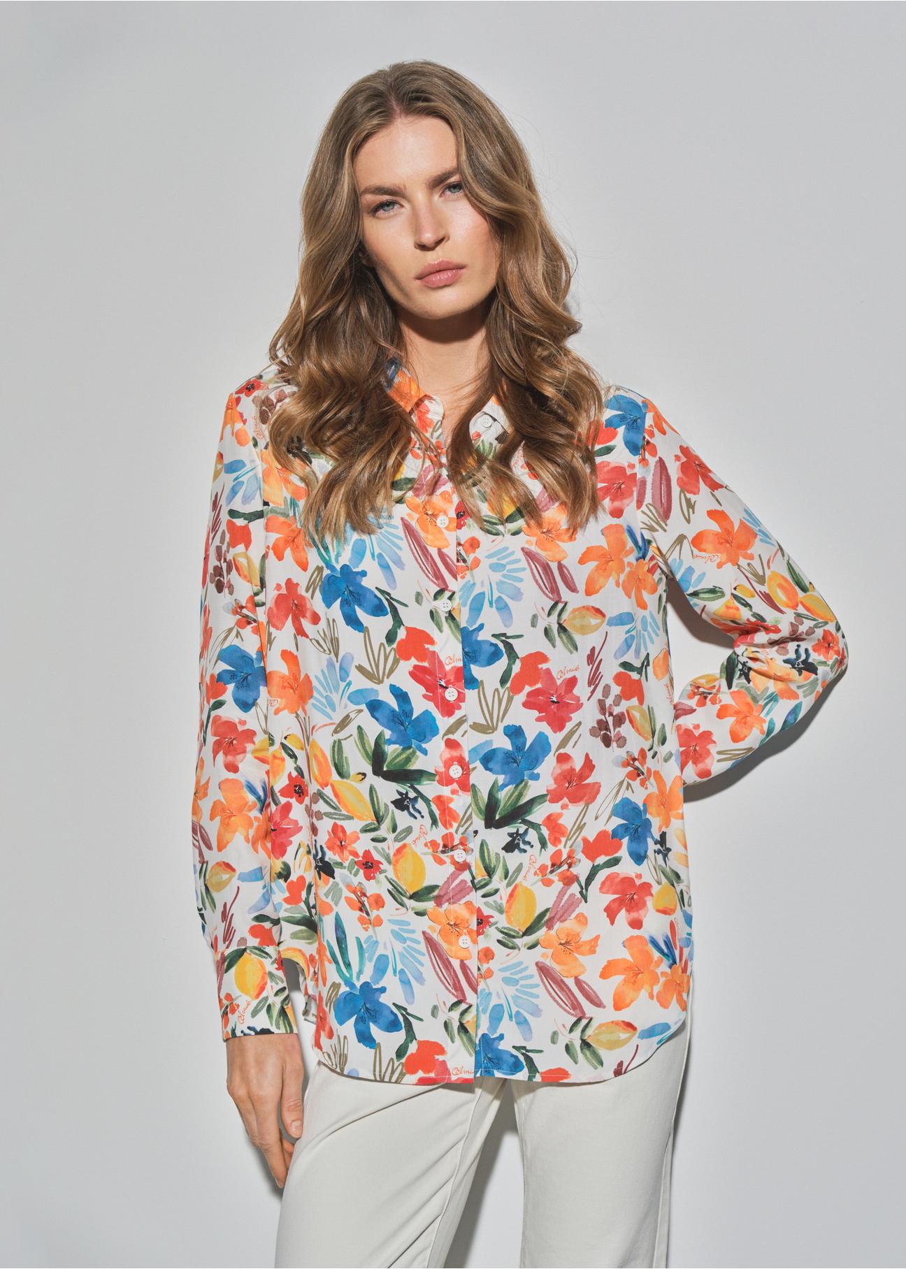 Women's floral shirt KOSDT-0146-15(W23)-01