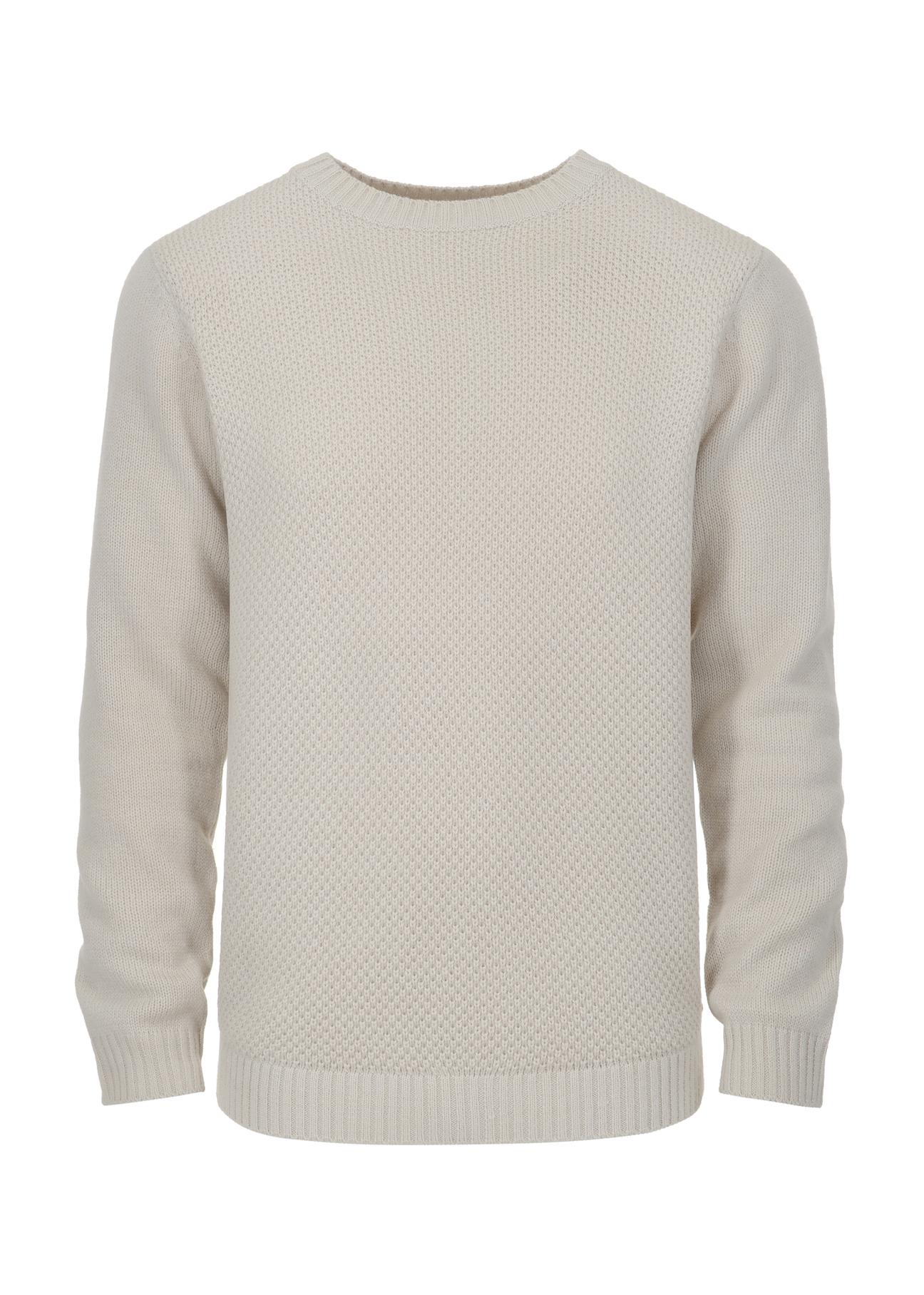 Men's beige sweater SWEMT-0140-81(Z23)-03