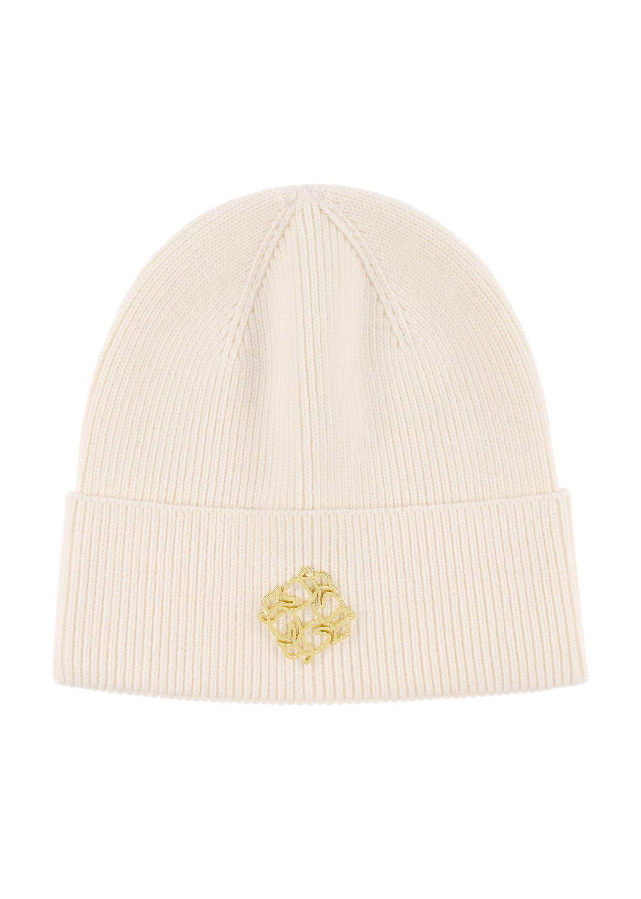 Women's cream winter hat CZADT-0172-16(Z23)-02