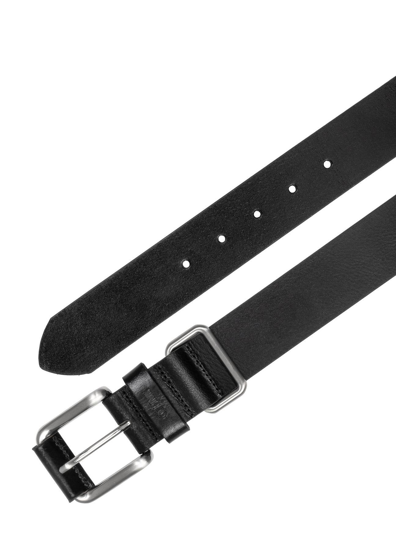 Black leather men's belt PASMS-0241-99(Z24)