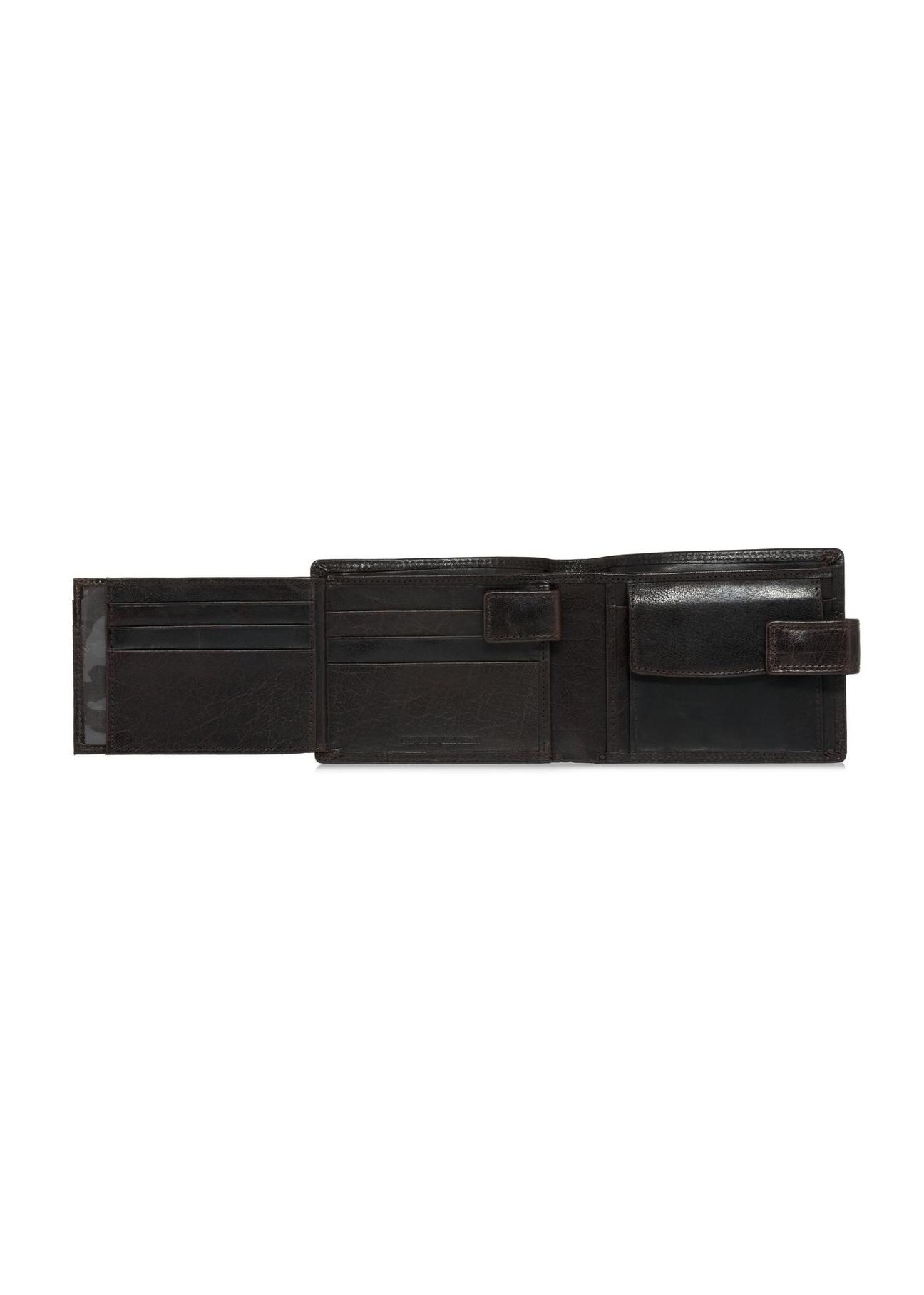 Leather clasp brown men's wallet PORMS-0553-89(W24)-06