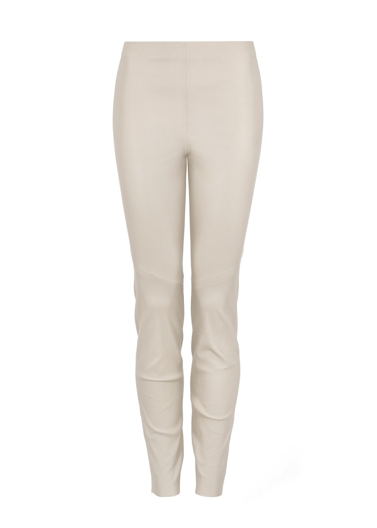 Beige leather leggings for women SPODS-0030-1379(W24)-04