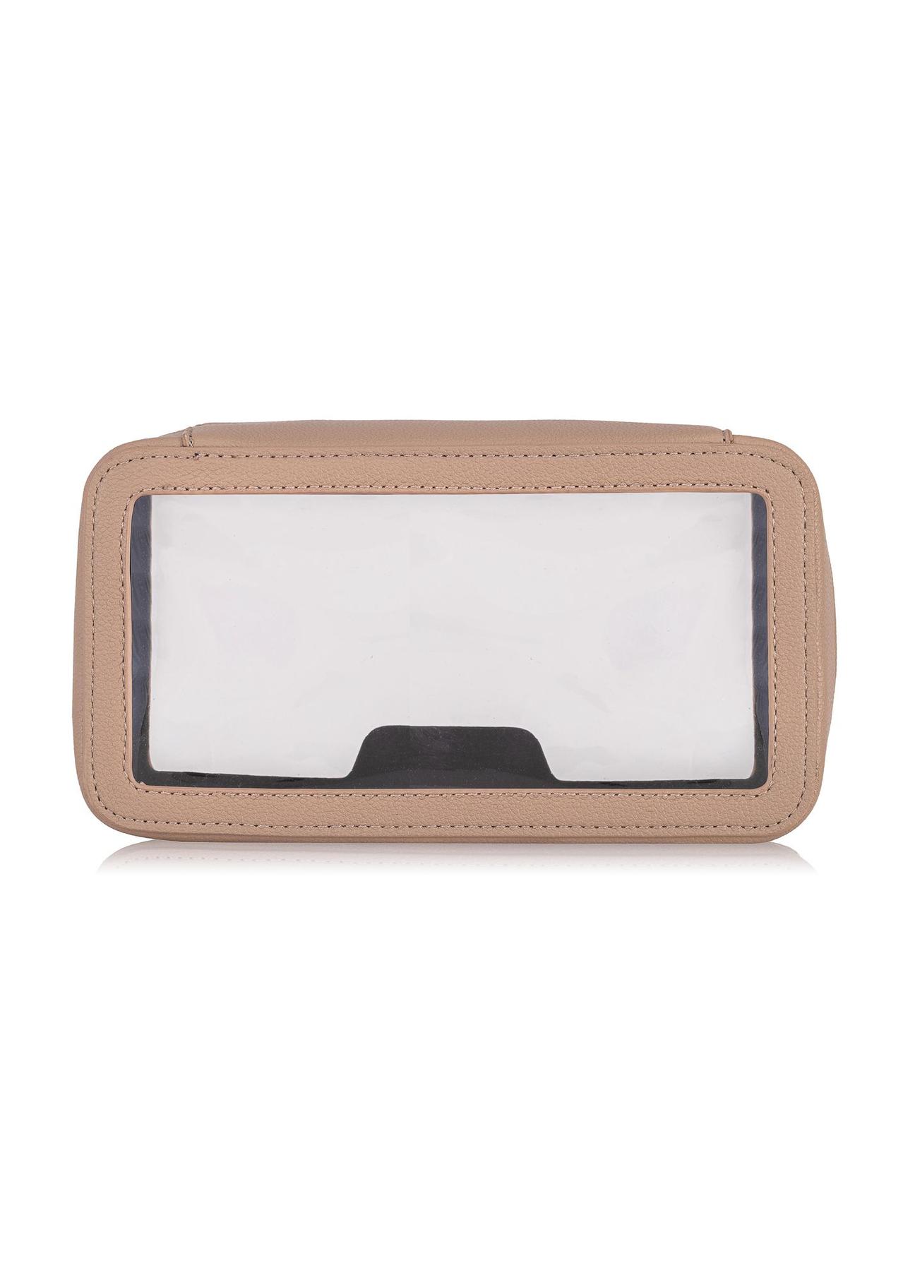 Beige transparent women's cosmetic bag TOREC-0900-81(W24)-04