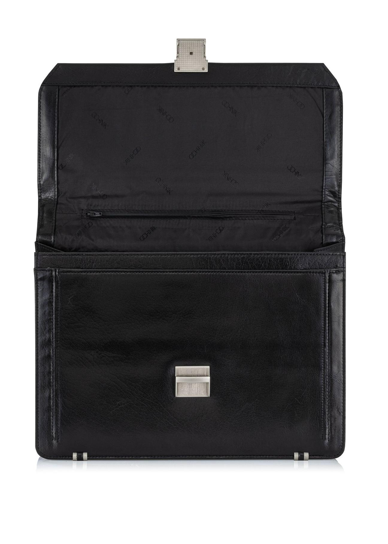 Black leather briefcase VB-200A-99(KS)-05