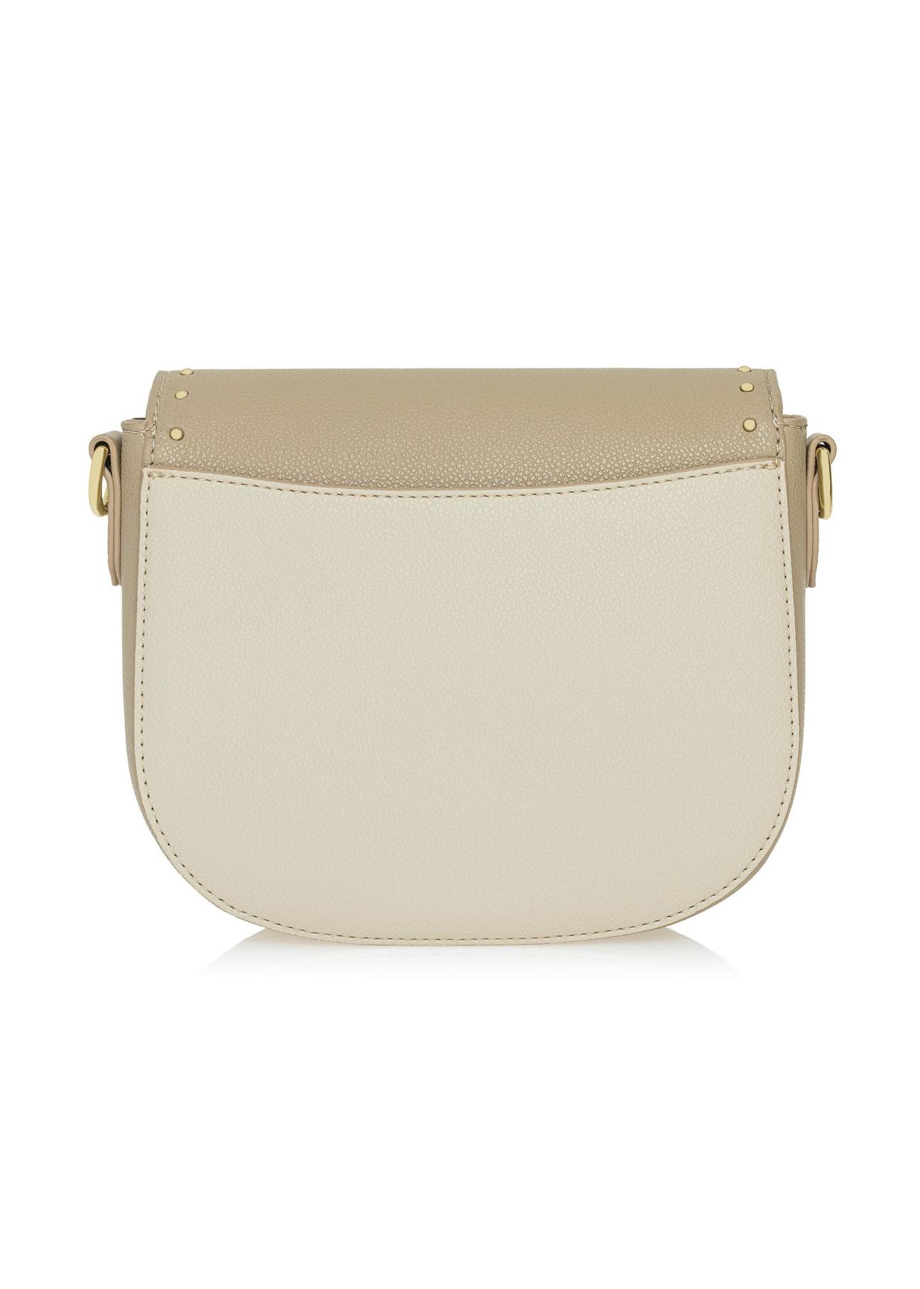 Cream women's messenger bag with studs TOREC-0880A-81(W25)-04